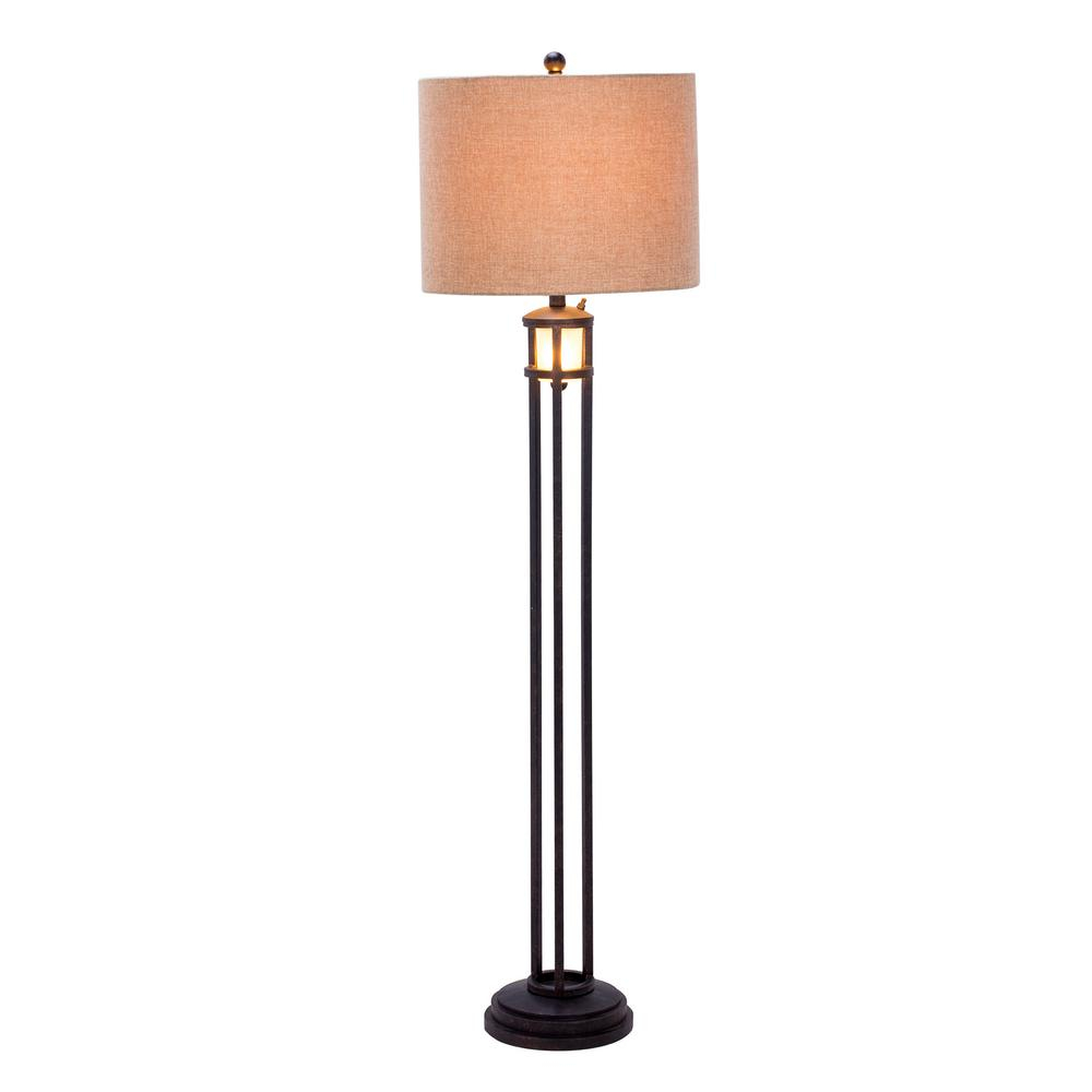 Fangio Lighting 60 In Black Metal And Frosted Glass Floor Lamp With Nightlight for measurements 1000 X 1000