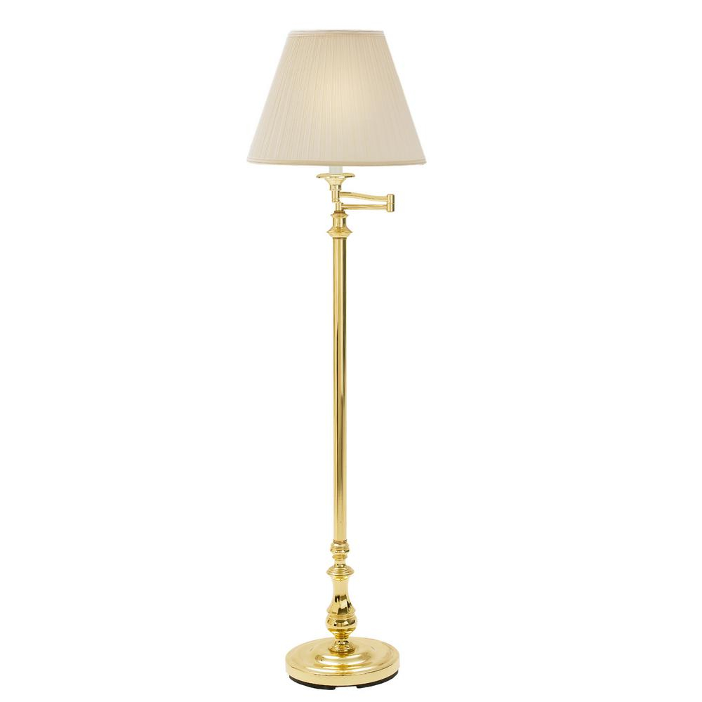 Fangio Lighting 605 In Polished Brass Swing Arm Metal Floor Lamp within dimensions 1000 X 1000