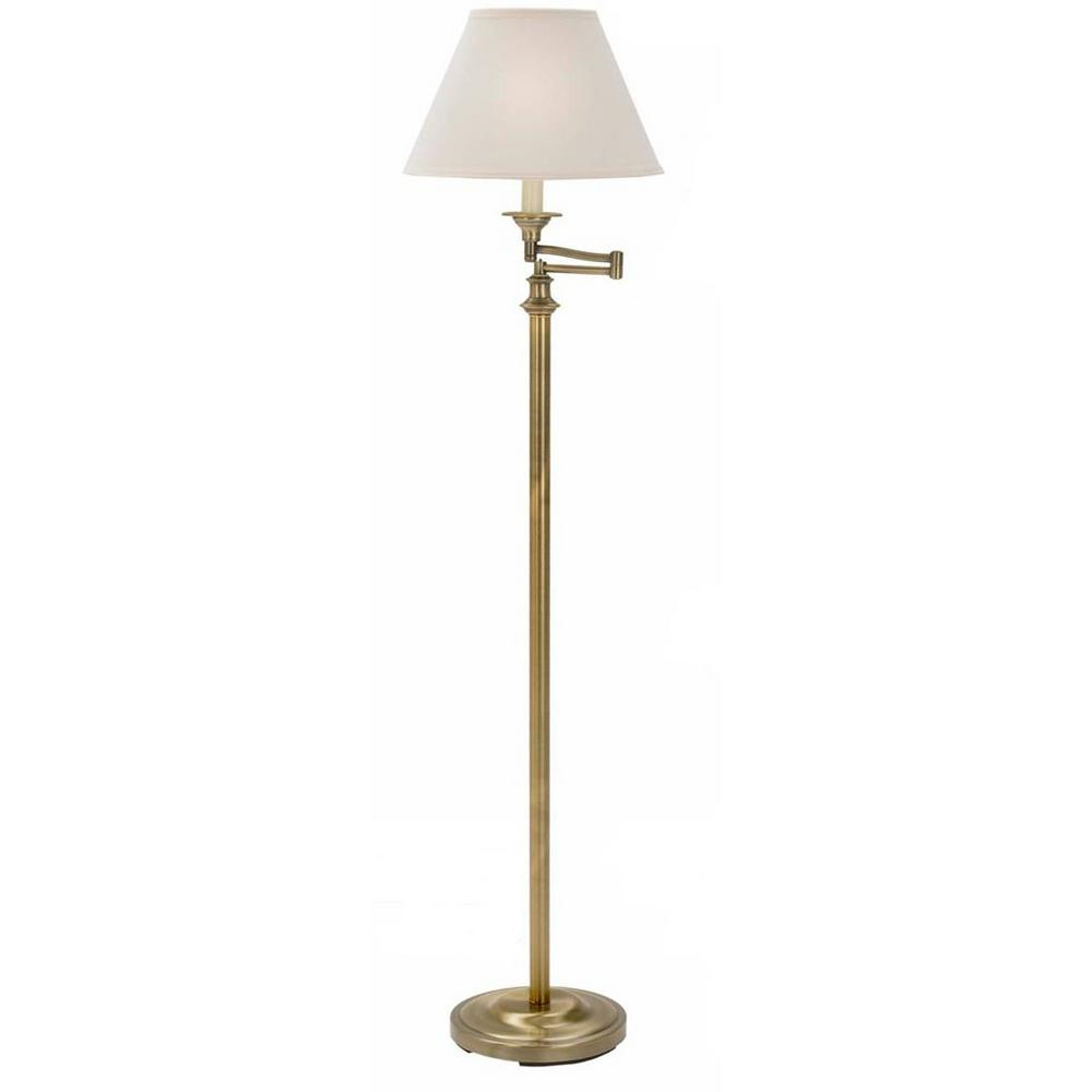 Fangio Lighting 62 In Antique Brass Swing Arm Metal Floor Lamp in size 1000 X 1000