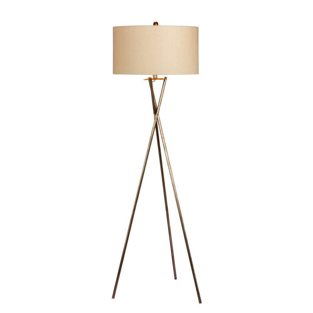 Fangio Lighting 635 In Industrial Tripod Metal Floor Lamp In A Rusted Silver in dimensions 1000 X 1000