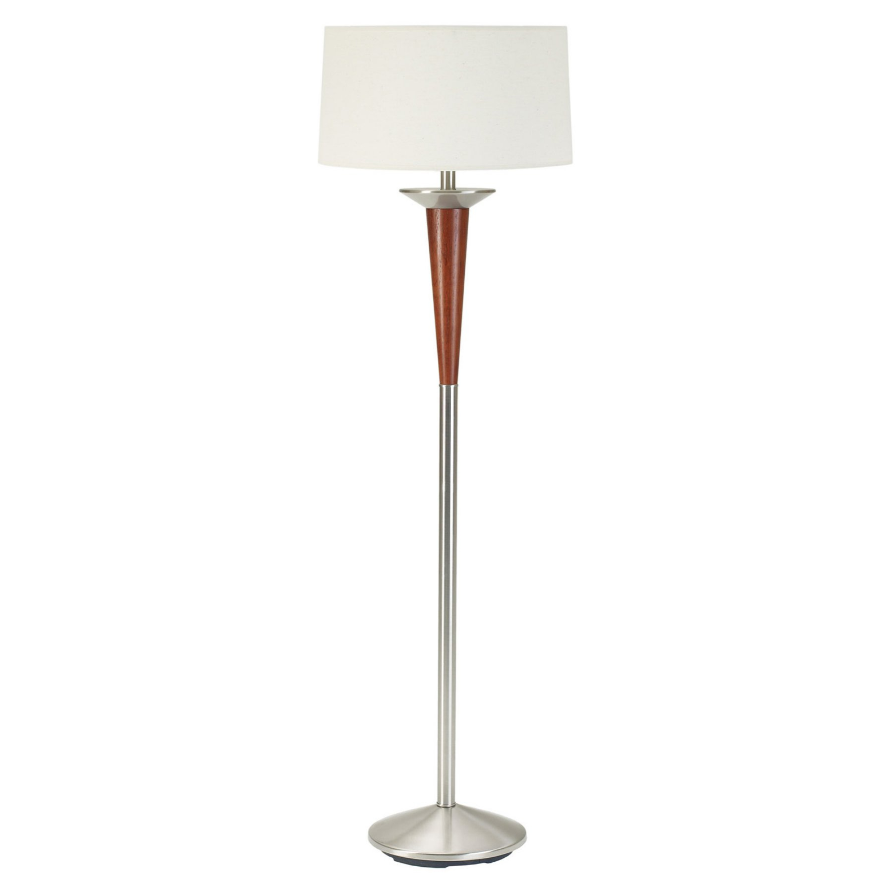 Fangio Lighting Brushed Steel With Cherry Wood Floor Lamp in sizing 1800 X 1800