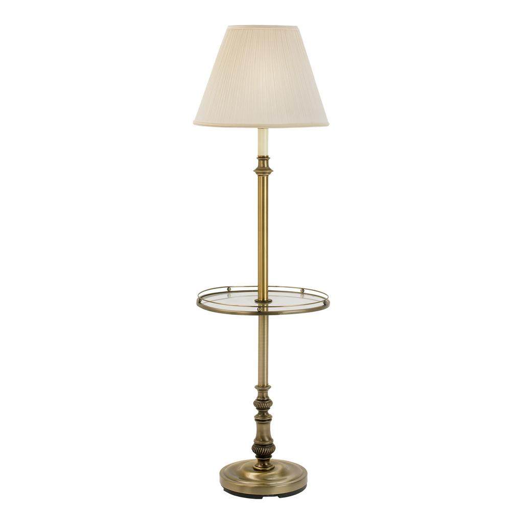 Fangio Lighting Fangio Lightings 55 In Pub Stem Antique Brass Floor Lamp With Clear Glass Tray for measurements 1000 X 1000