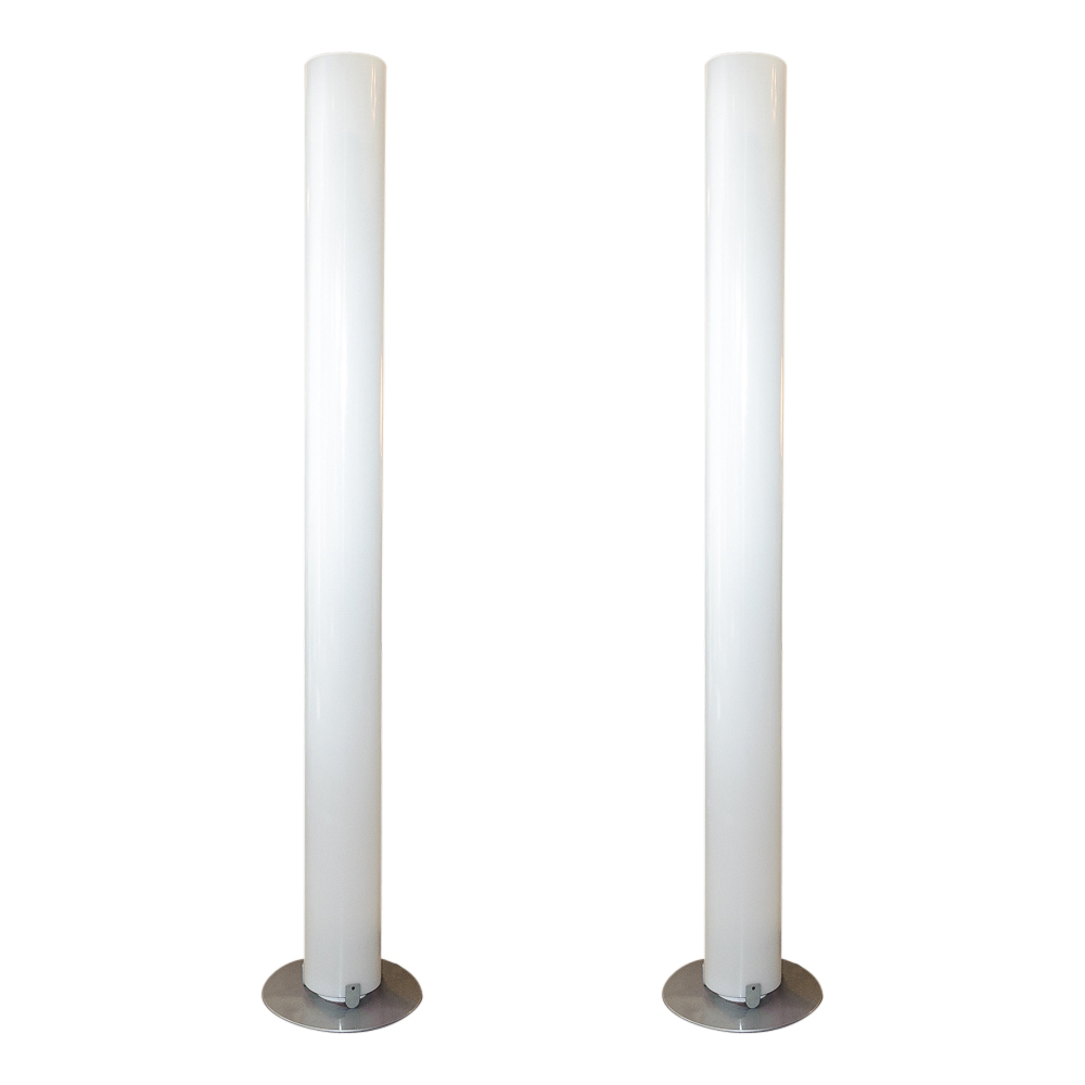 Fantastic Modern Pair Of Plexi Glass Cylinder Floor Lamps inside proportions 1000 X 1000