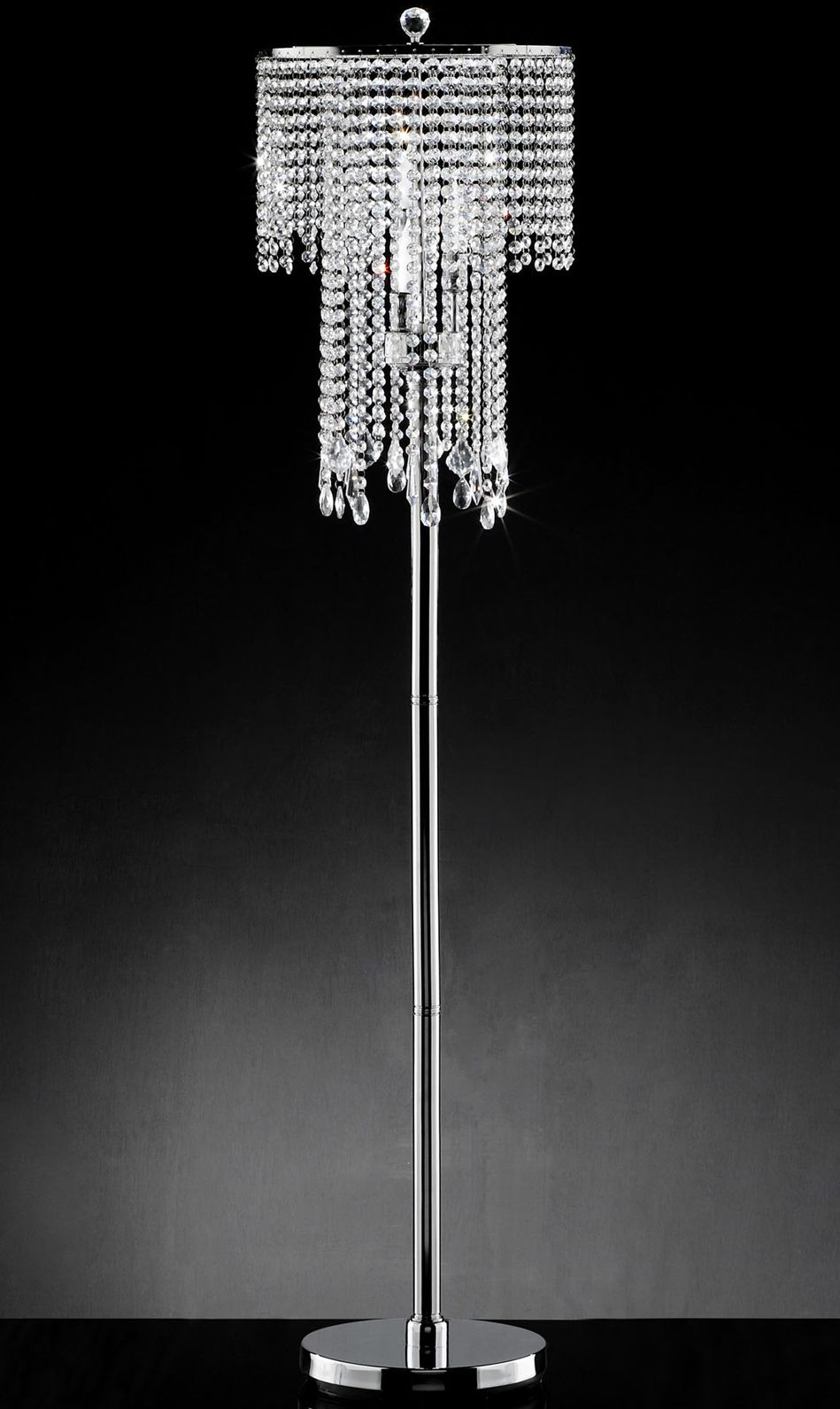 Fantasy Real Crystal Floor Lamp 14lx14wx63h for measurements 949 X 1592