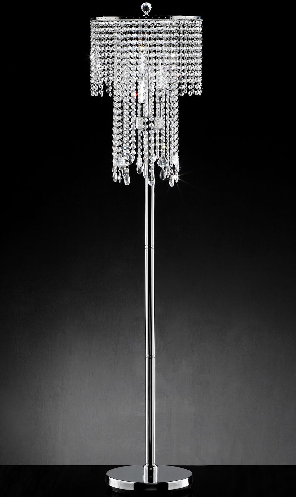 Fantasy Real Crystal Floor Lamp 14lx14wx63h for sizing 949 X 1592