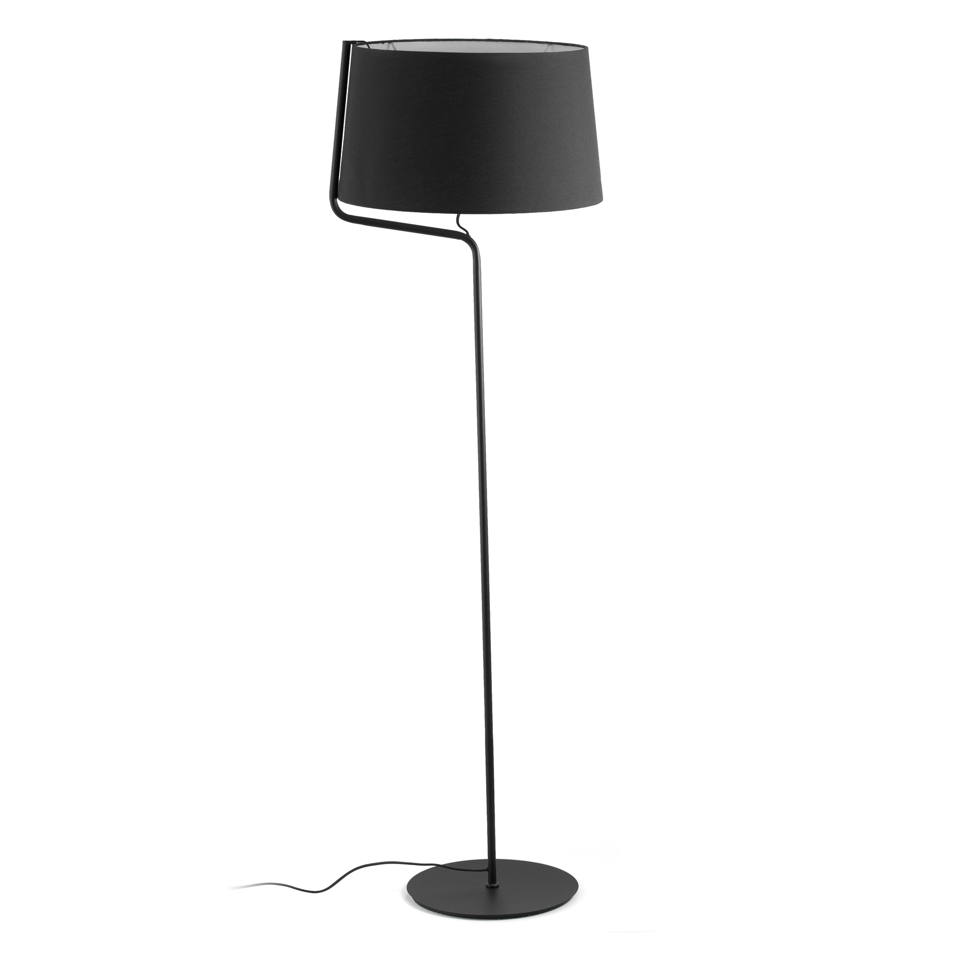 Faro Berni Black Modern Floor Lamp With White Fabric Shade intended for measurements 1920 X 1920
