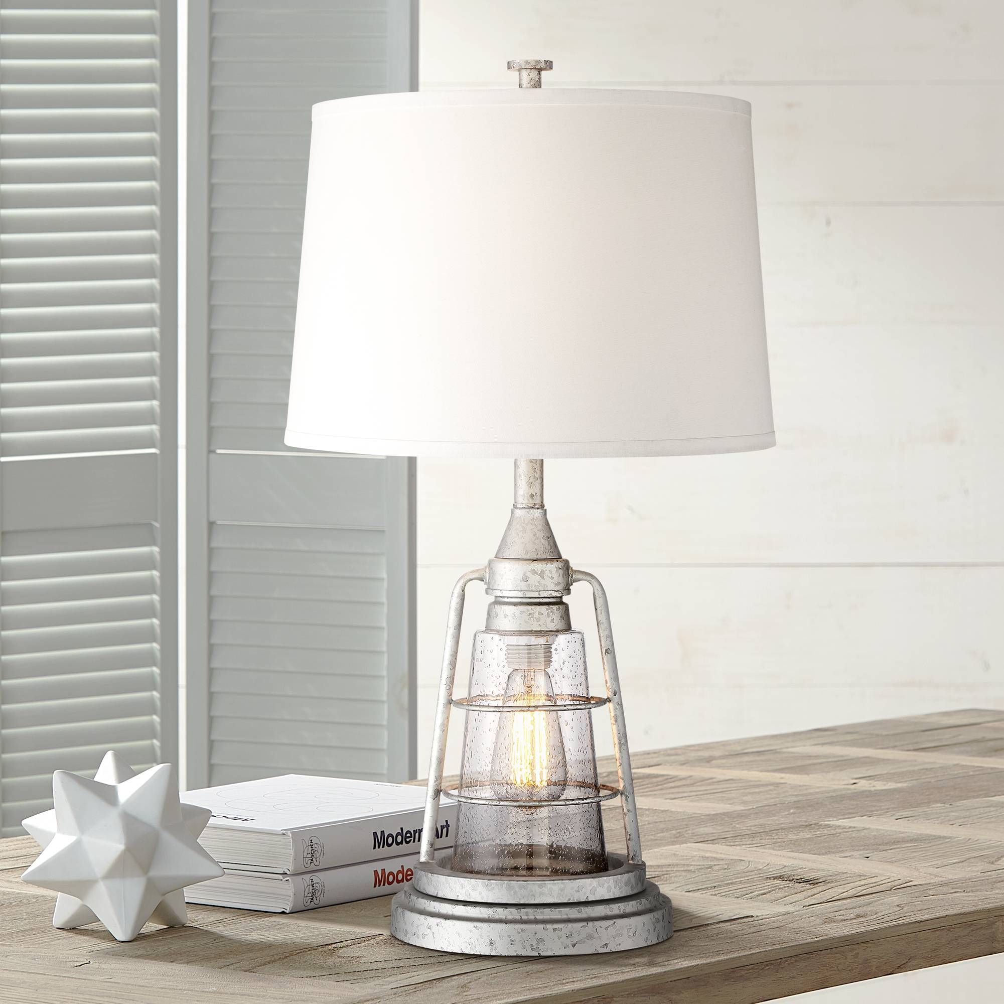 Fisher Galvanized Metal 28 34 High Nightlight Table Lamp inside sizing 2001 X 2000