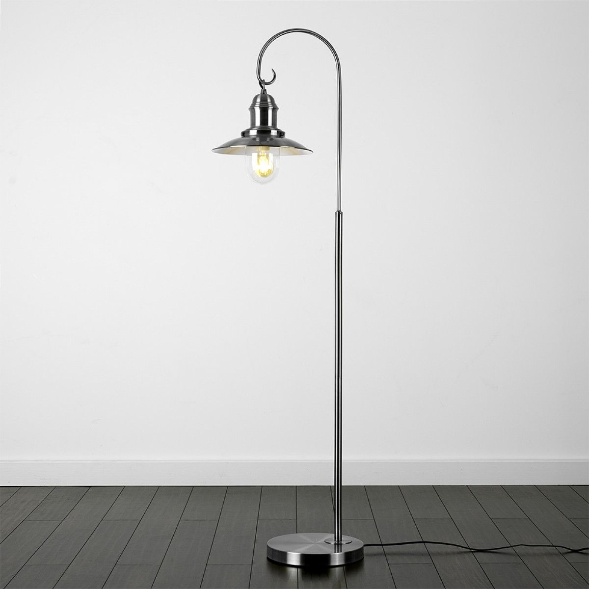 Fisherman Style Floor Lamp In Satin Nickel Floor Lamp inside proportions 1200 X 1200