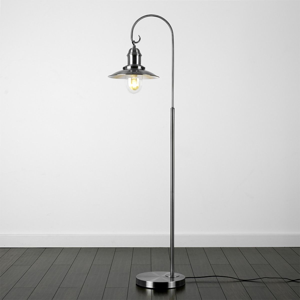 Fisherman Style Floor Lamp In Satin Nickel Floor Lamp intended for size 1200 X 1200
