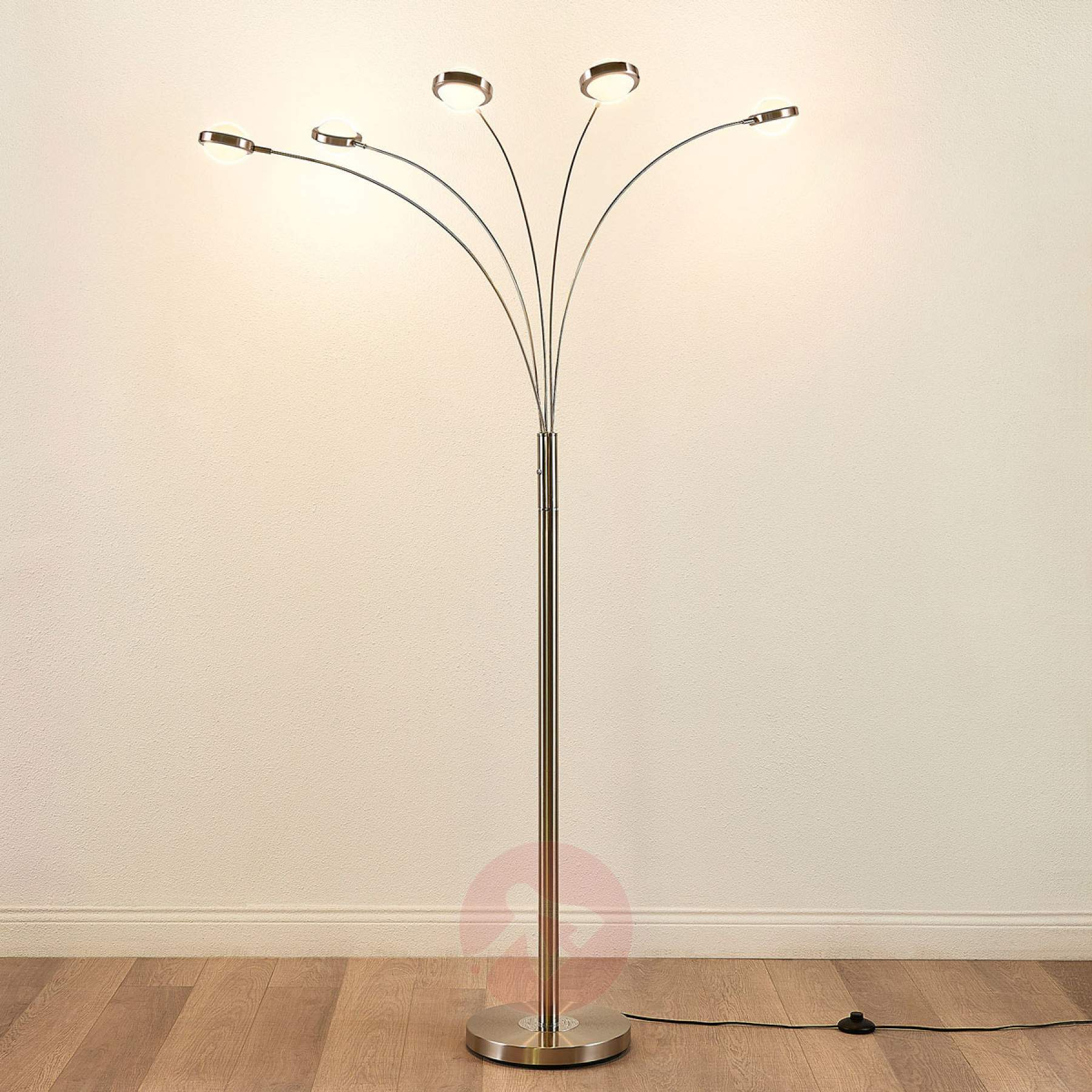 Five Bulb Led Floor Lamp Catriona With Dimmer regarding sizing 1800 X 1800