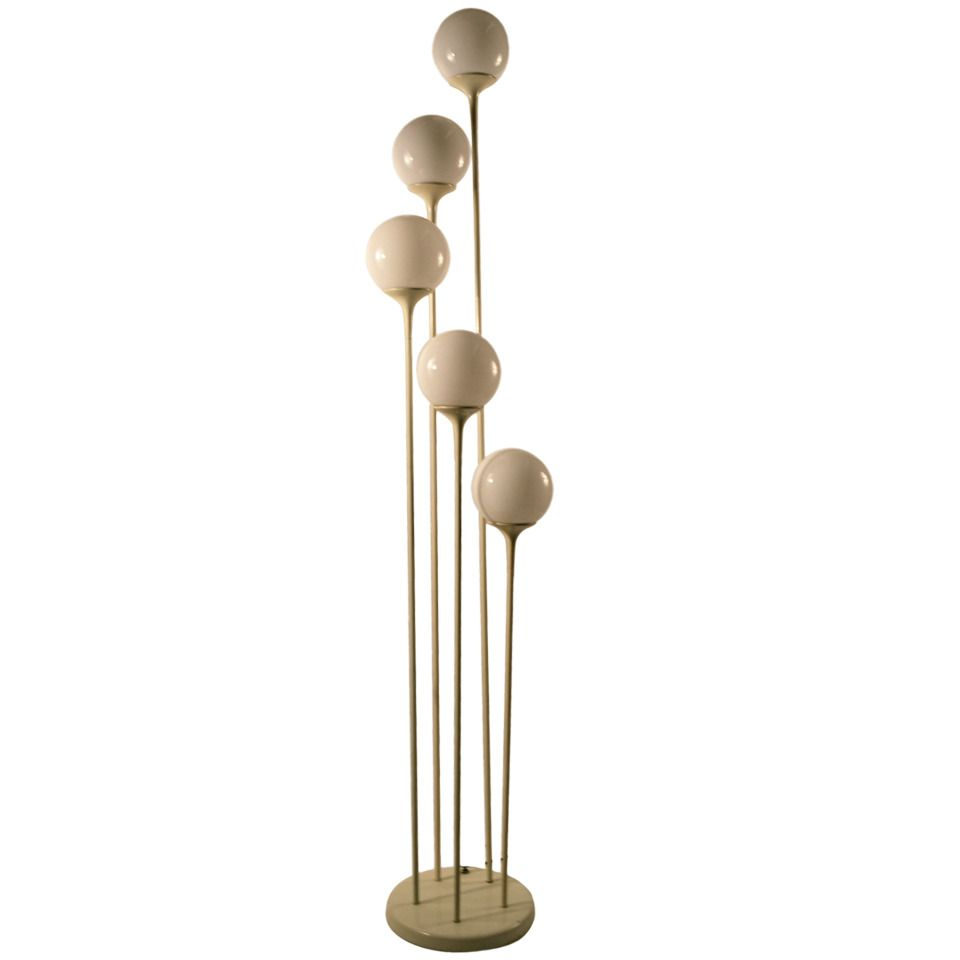 Five Light Cascading Ball Globe White On White Floor Lamp with regard to size 960 X 960