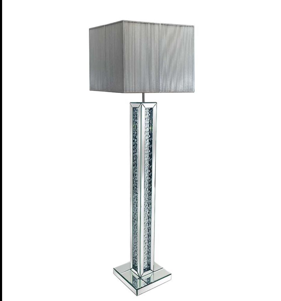 Floating Crystal Mirrored Floor Lamp Shade with dimensions 934 X 1000