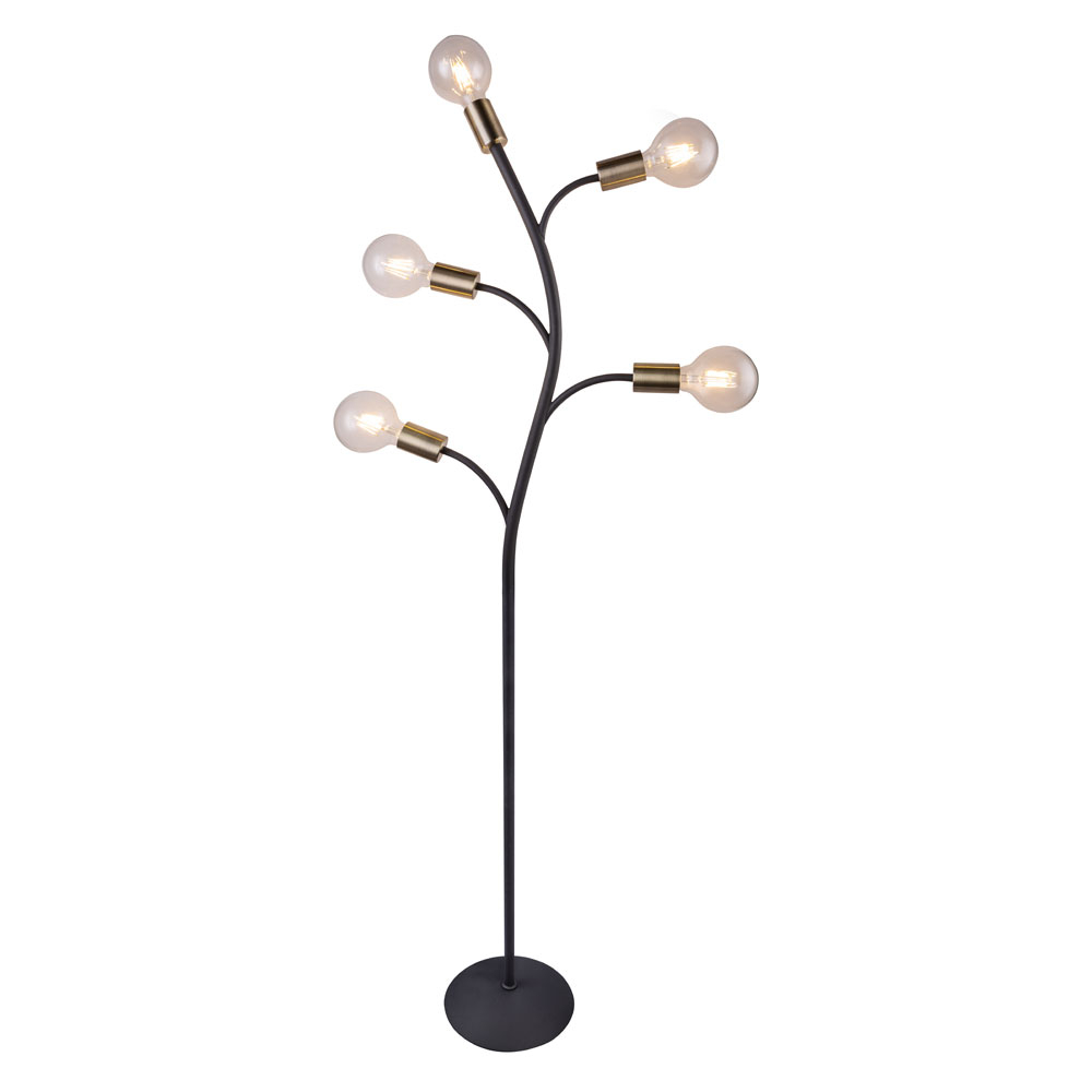 Floor Lamp Antique Brass Black Height 162 Cm Sarini with regard to measurements 1000 X 1000