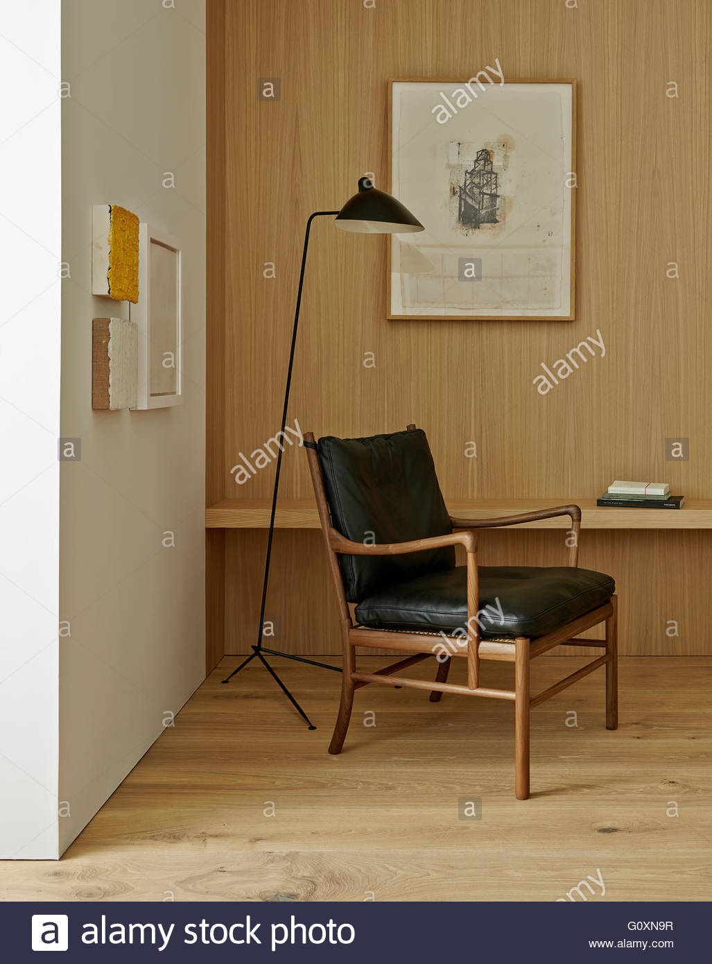 Floor Lamp Behind Mid Century Chair In Corner Of Room pertaining to dimensions 1027 X 1390