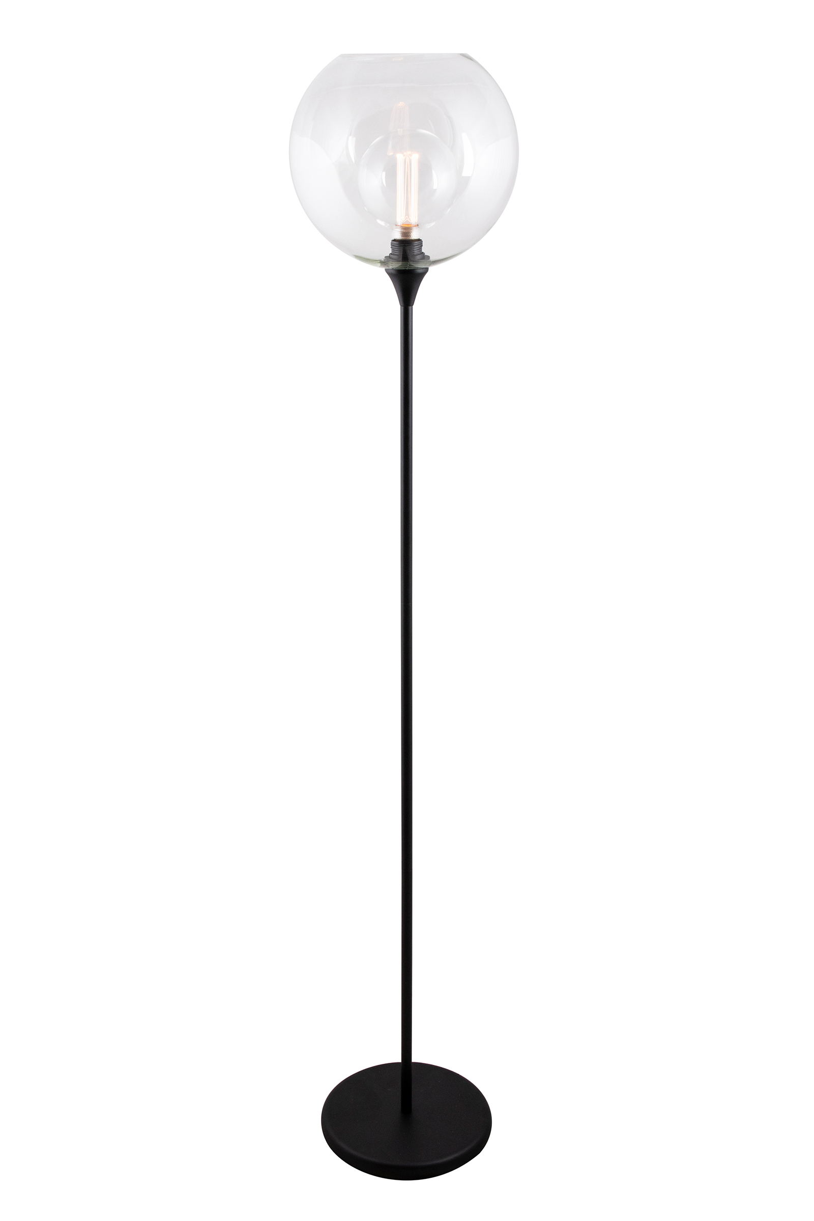 Floor Lamp Bowl Simple Clean Floor Lamp With Bowl In Clear Glass And Base In Matt Black Metal The Lamp Has A 200 Cm Long Transparent Cable With in proportions 1600 X 2400