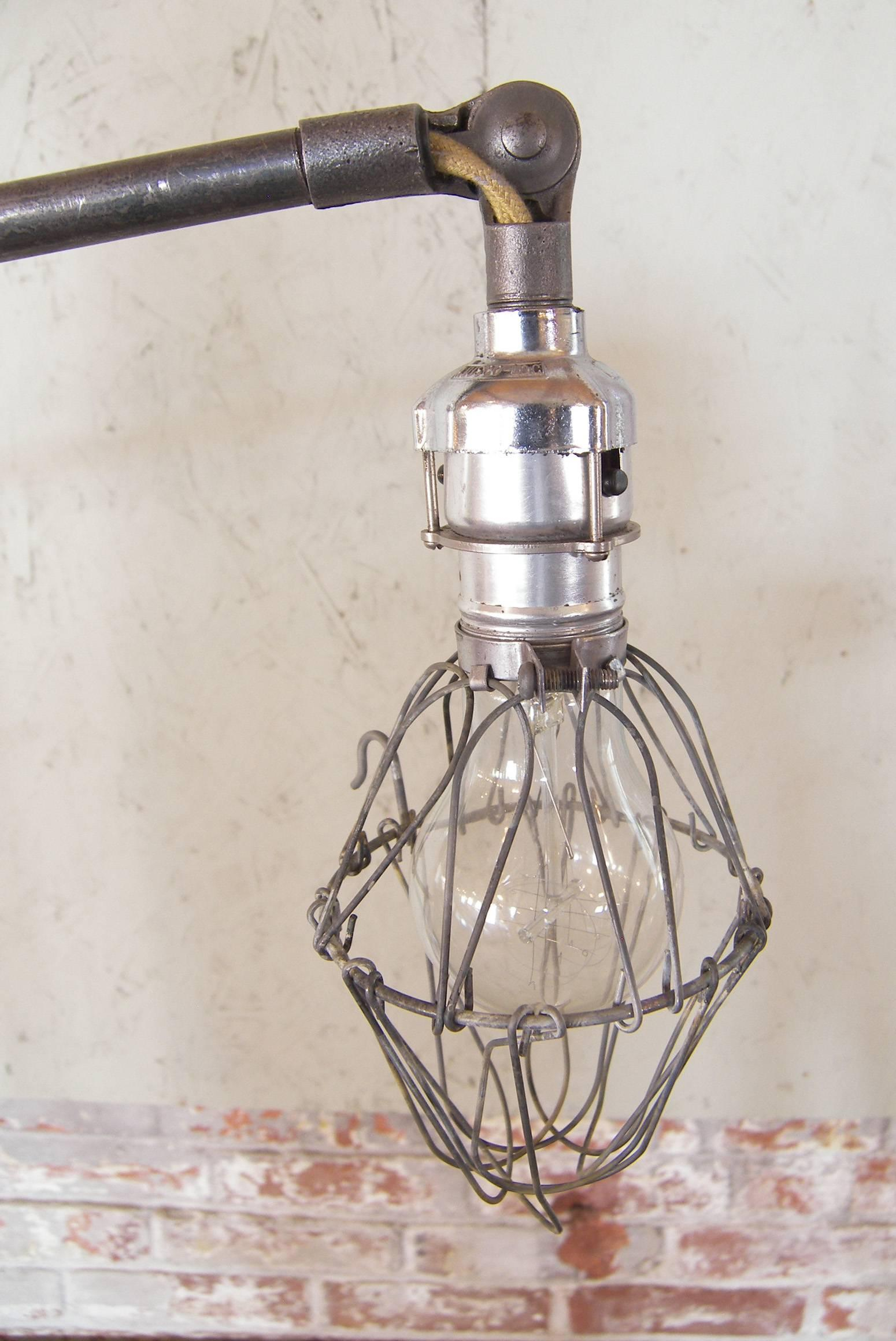 Floor Lamp Caged Edison Bulb Reading Vintage Industrial Cast Iron Task Light in sizing 1550 X 2320