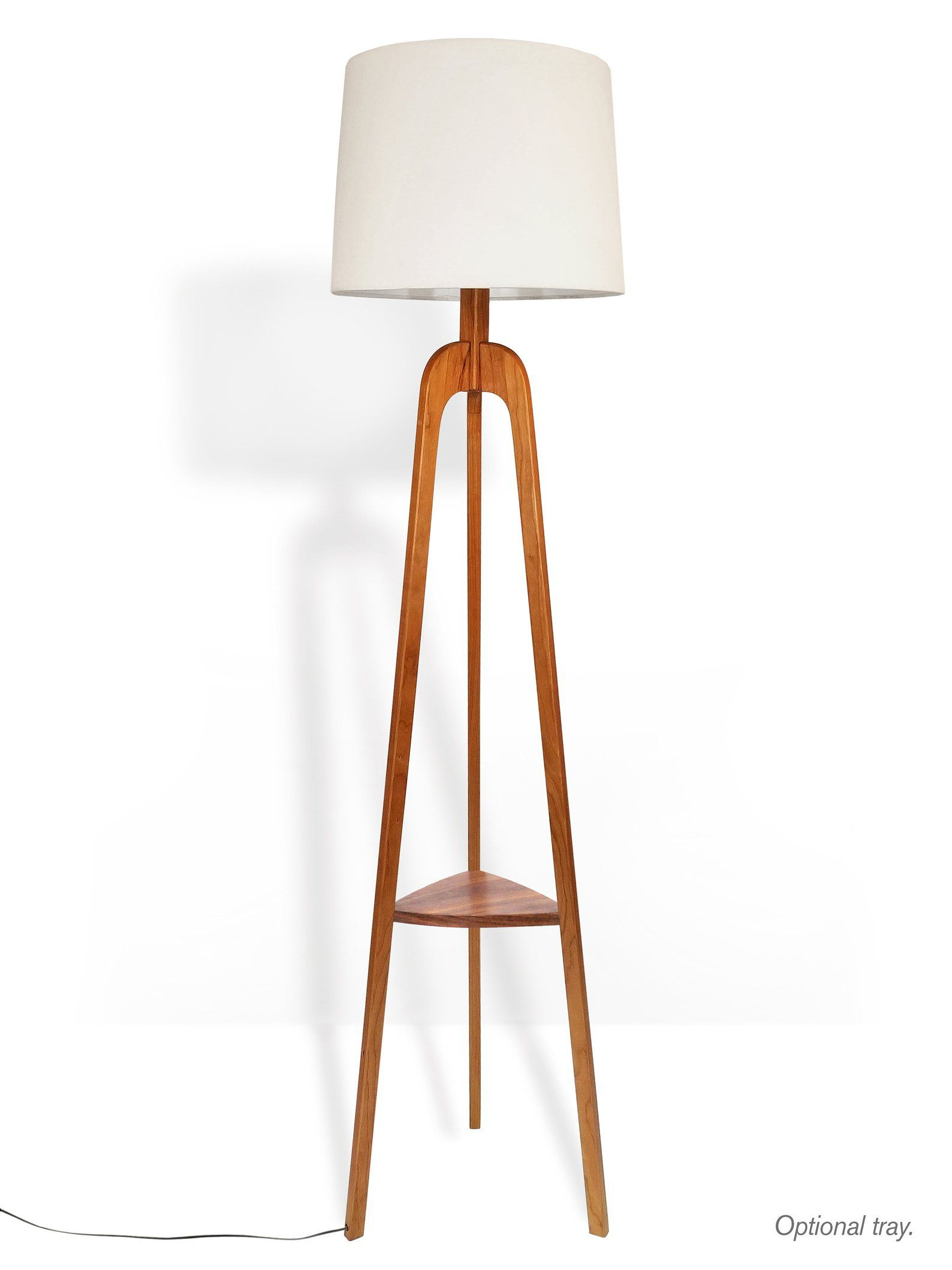 Floor Lamp Danish Modern Tripod Lamp Cherry Etsy In 2019 regarding size 1588 X 2117