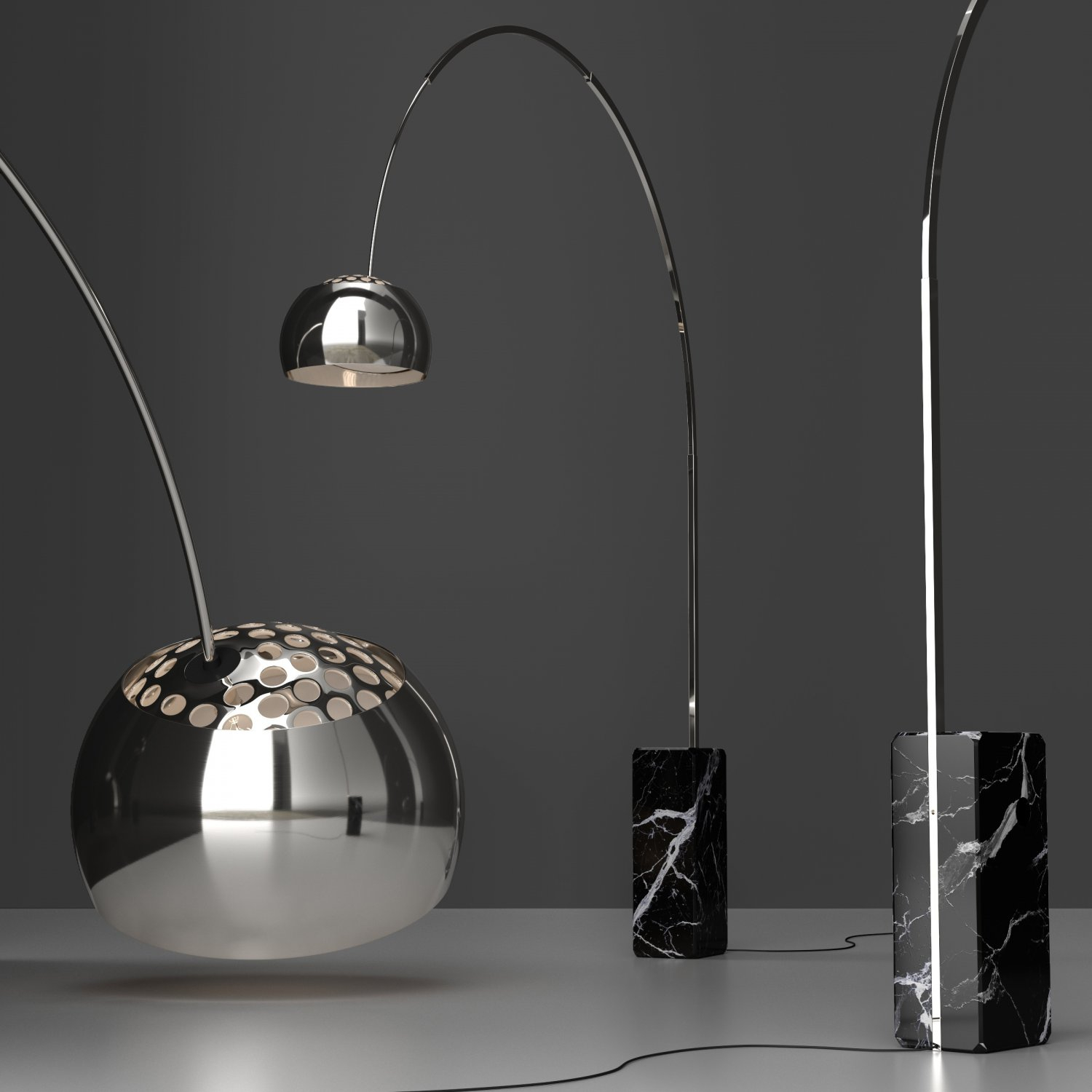 Floor Lamp Flos Arco Black 3d Modell In Bodenleuchten 3dexport with regard to dimensions 1500 X 1500