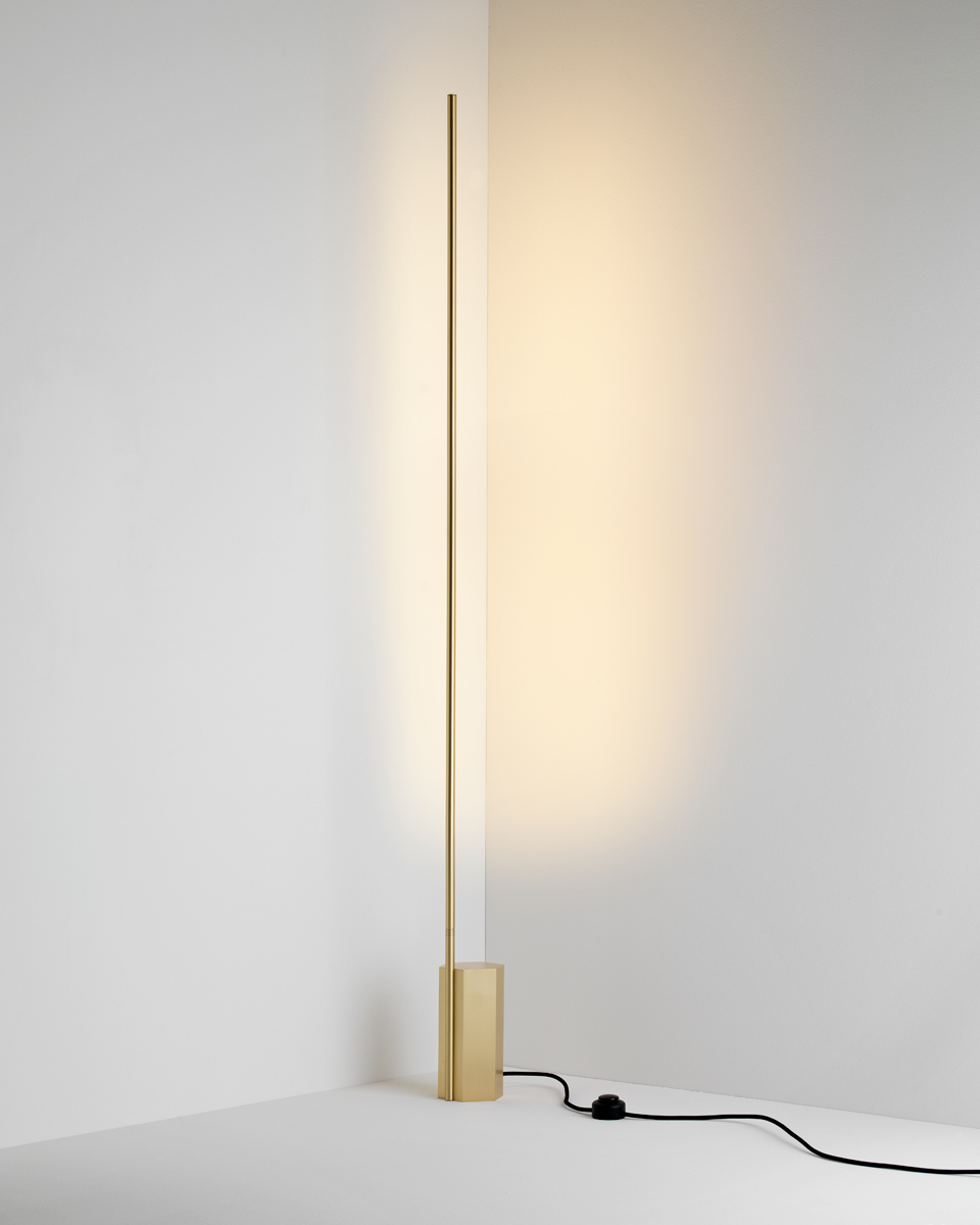 Floor Lamp In Satin Brass Indirect Light Matching Wall Light intended for proportions 960 X 1199