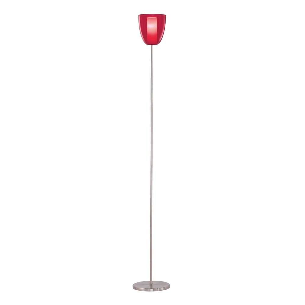 Floor Lamp In Steel With Red White Glass Shade pertaining to sizing 1000 X 1000