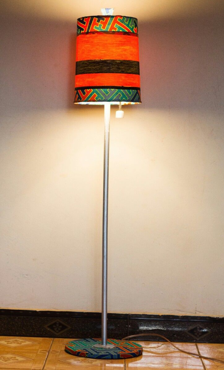 Floor Lamp Made With Kitenge Print And Twine Threads On Its regarding proportions 723 X 1192