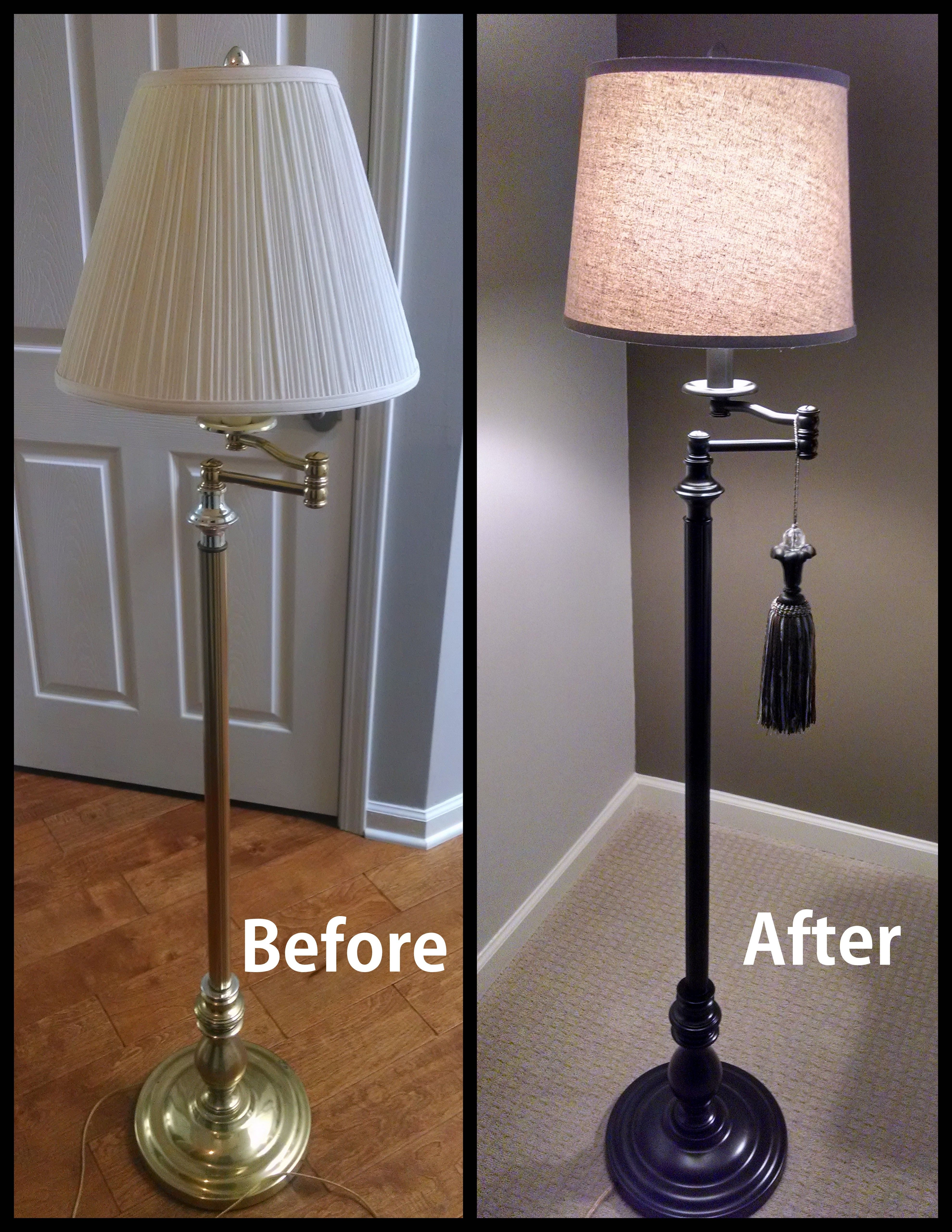 Floor Lamp Makeover New Lampshade And Rustoleum Oil Rubbed with measurements 3957 X 5120
