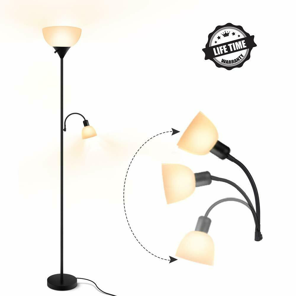 Floor Lamp Modern Standing Uplight 9w4w Energy Saving Led Bulbs With Adjusta with measurements 1000 X 1000