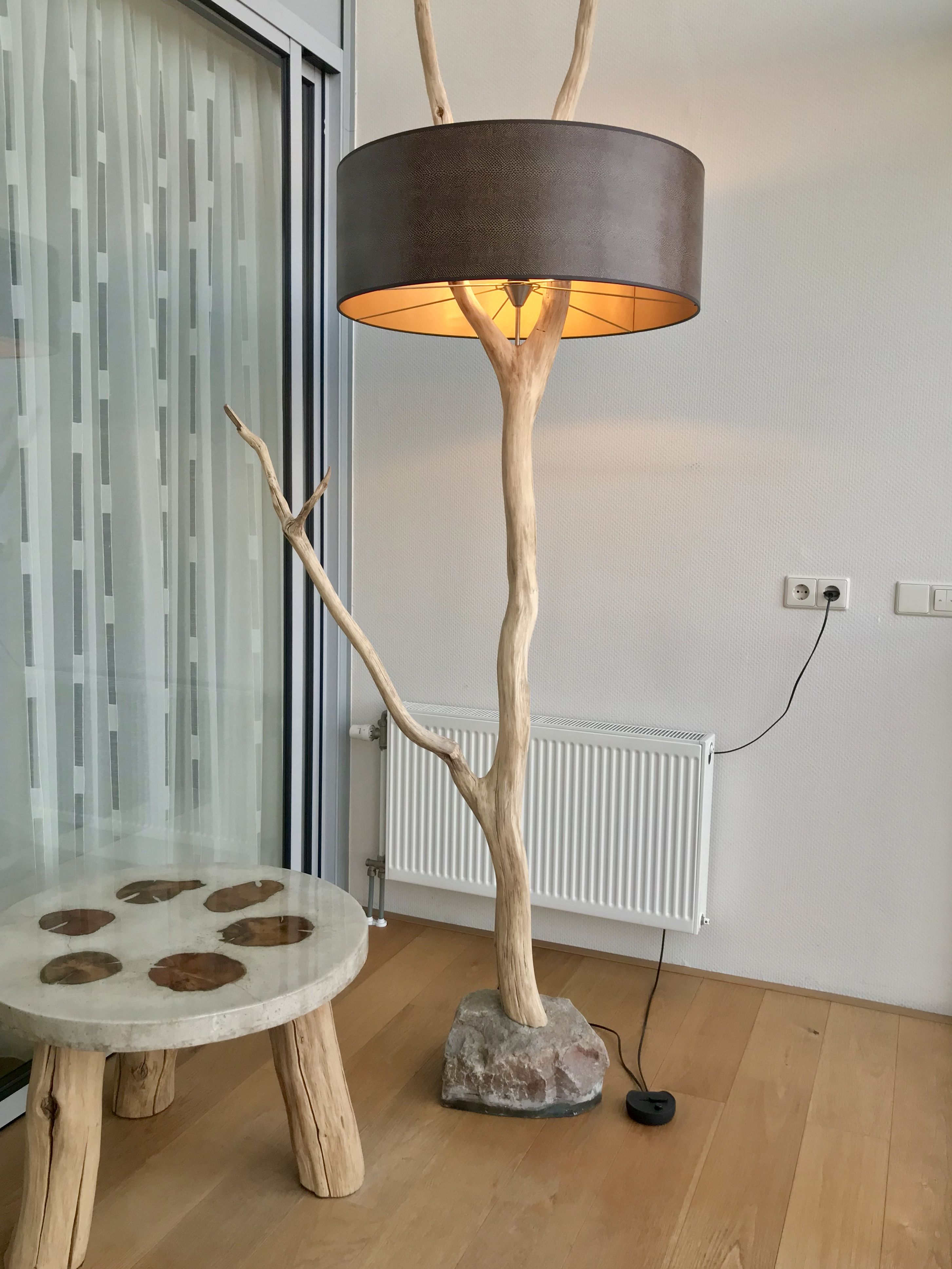 Floor Lamp Of Old And Weathered Oak Branches With intended for dimensions 2906 X 3874