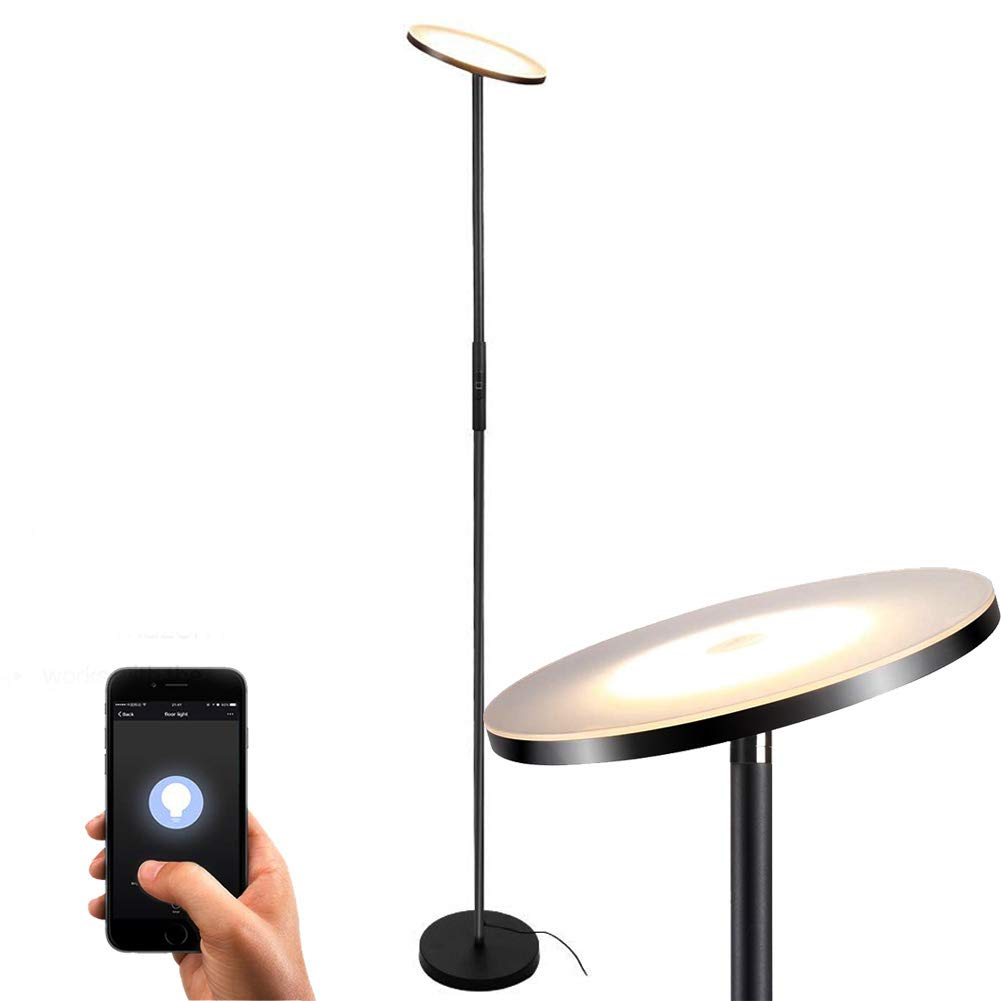 Floor Lamp Sky Led Torchiere Smart Lightteckin Dimmable Standing Light With Remote Control Torchiere Floor Lamp For Living Room Bedroomoffice intended for measurements 1001 X 1001