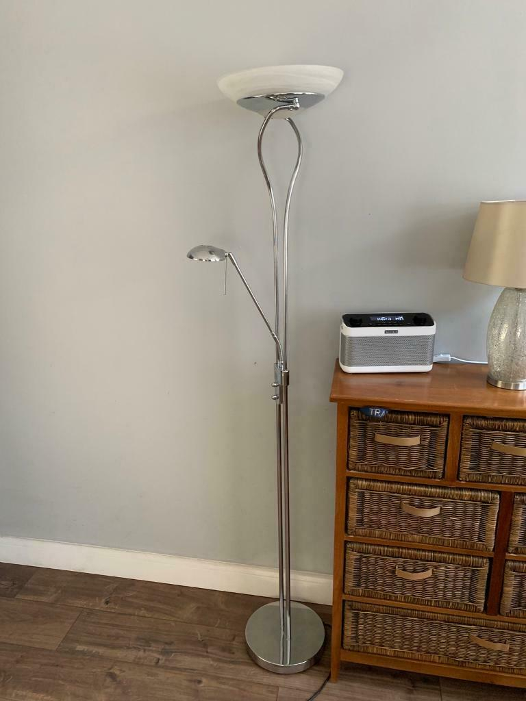 Floor Lamp Uplighter With Dimmer And Reading Light Chrome Glass In Newcastle Under Lyme Staffordshire Gumtree regarding proportions 768 X 1024