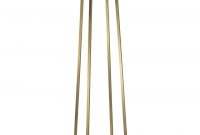 Floor Lamp With A Gold Patinated Finish And Brown Cotton Lampshade intended for size 960 X 1438