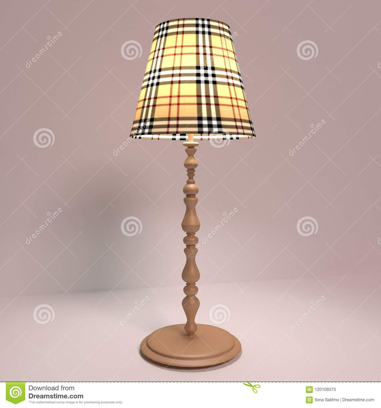 Floor Lamp With A Wooden Foot On A Light Background Stock with regard to dimensions 1300 X 1390
