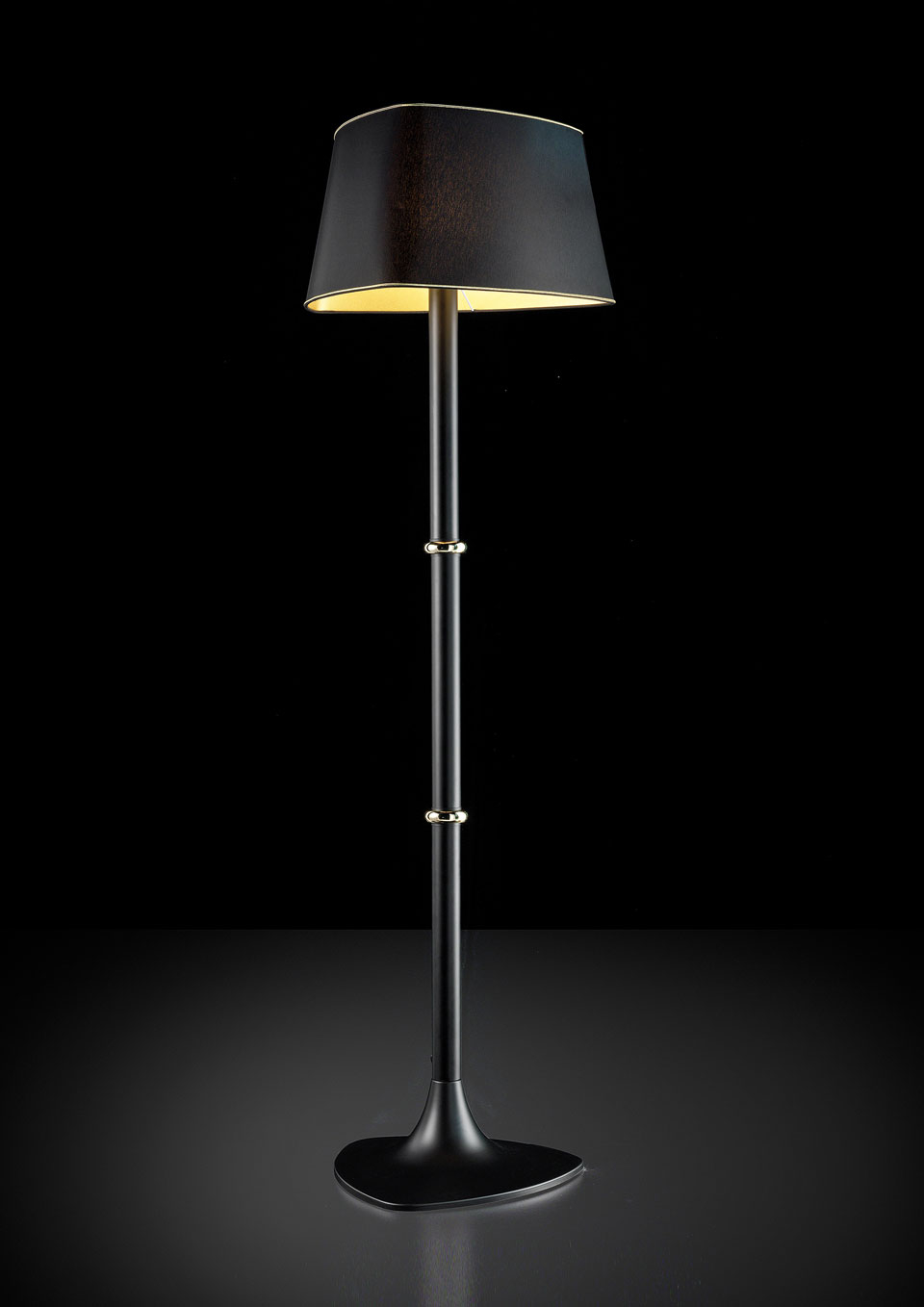 Floor Lamp With Black Interior Gold Lampshade Triangle Shape regarding dimensions 960 X 1358
