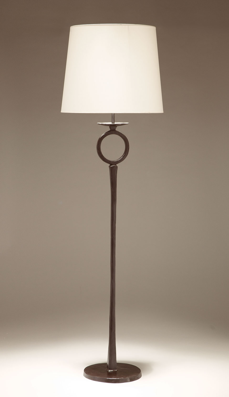 Floor Lamp With Black Patina And Large White Lampshade in sizing 960 X 1664