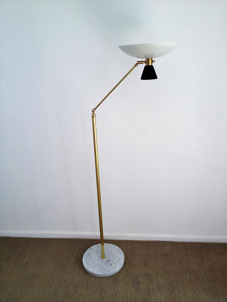 Floor Lamp With Marble Base Movable Arms Mid Century Arteluce Eames Stilnovo Deco 50s 60s Italian Atomic within size 794 X 1059
