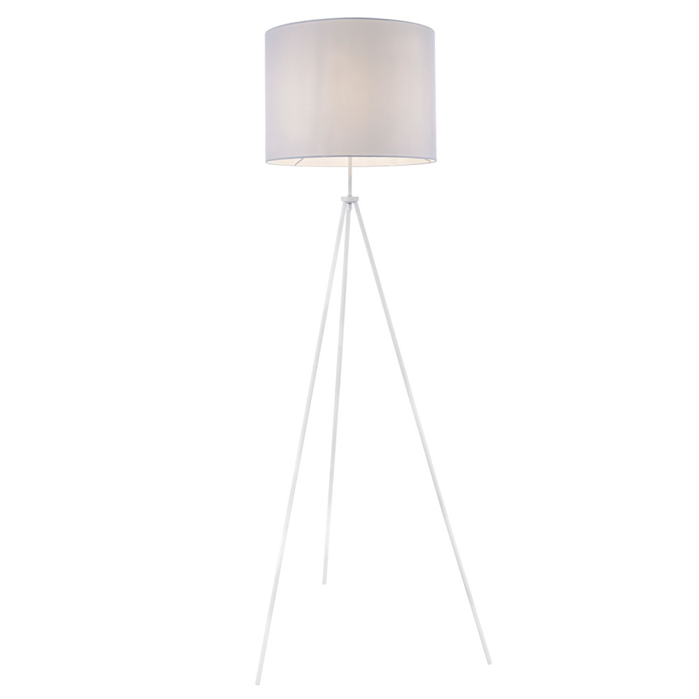 Floor Lamp With Textile Shade White Height 155 Cm Karin inside dimensions 1000 X 1000