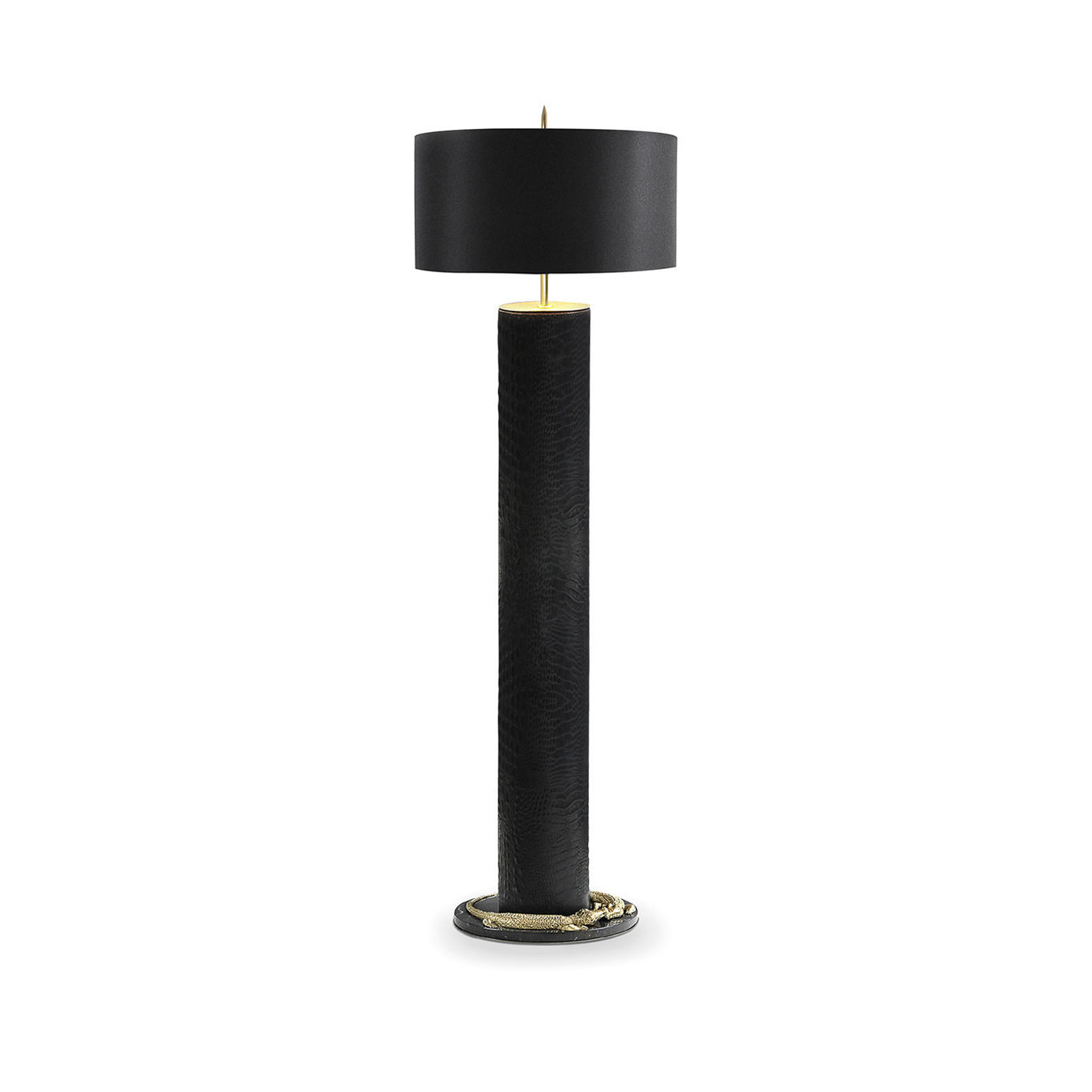 Floor Standing Lamp Contemporary Brass Leather throughout proportions 1380 X 1380