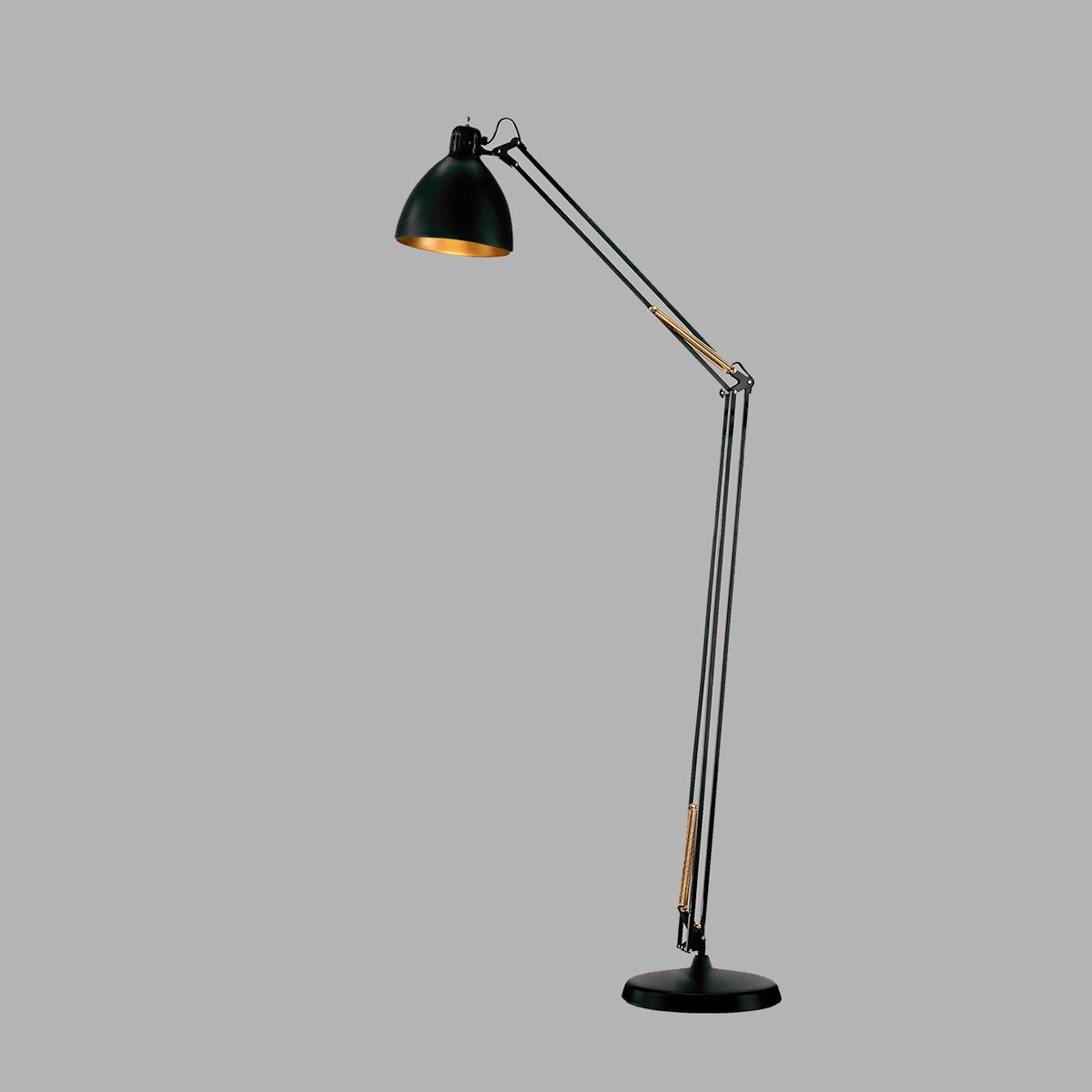 Floor Standing Lamp Industrial Design Aluminum Black pertaining to proportions 1200 X 1200