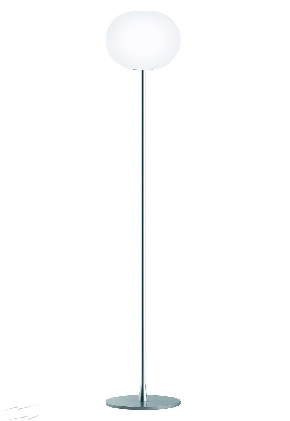 Flos Glo Ball F2 Floor Lamp In Matt Silver 175cm Height With 33cm Glass Globe Shade Jasper Morrison inside size 1000 X 1448
