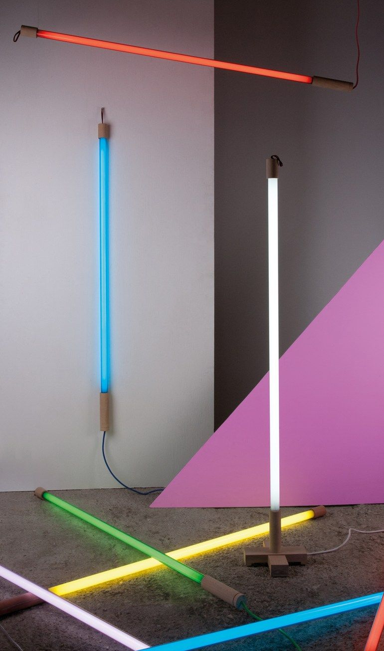 Fluorescent Floor Lamp Linea Seletti Design pertaining to proportions 770 X 1305