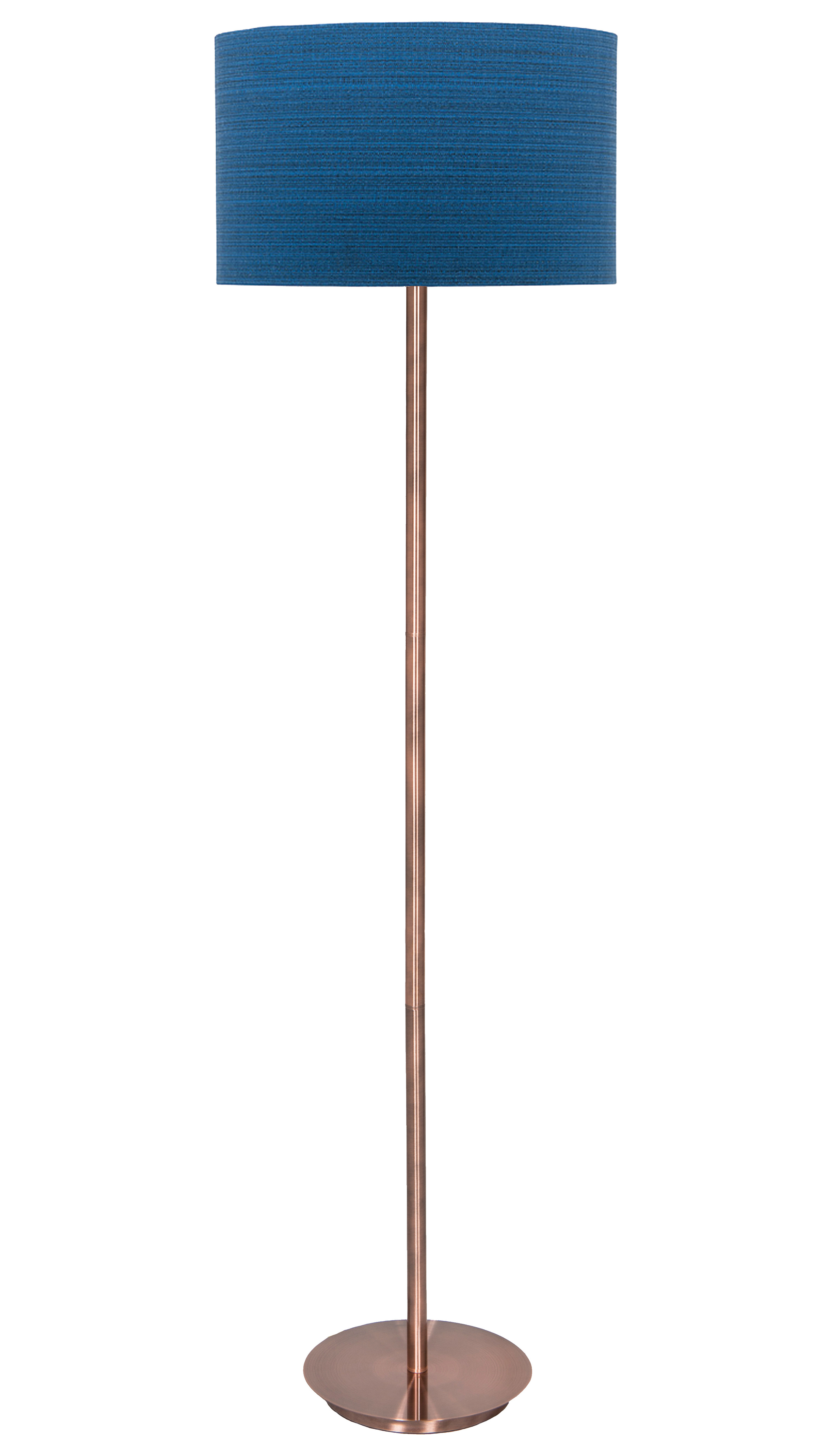 Flynn Antique Copper Fibre Blue Floor Lamp in measurements 3000 X 5285