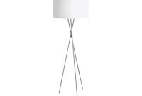 Fondachelli Tripod Floor Lamp In Nickel With White And Silver Shade intended for proportions 1000 X 1000