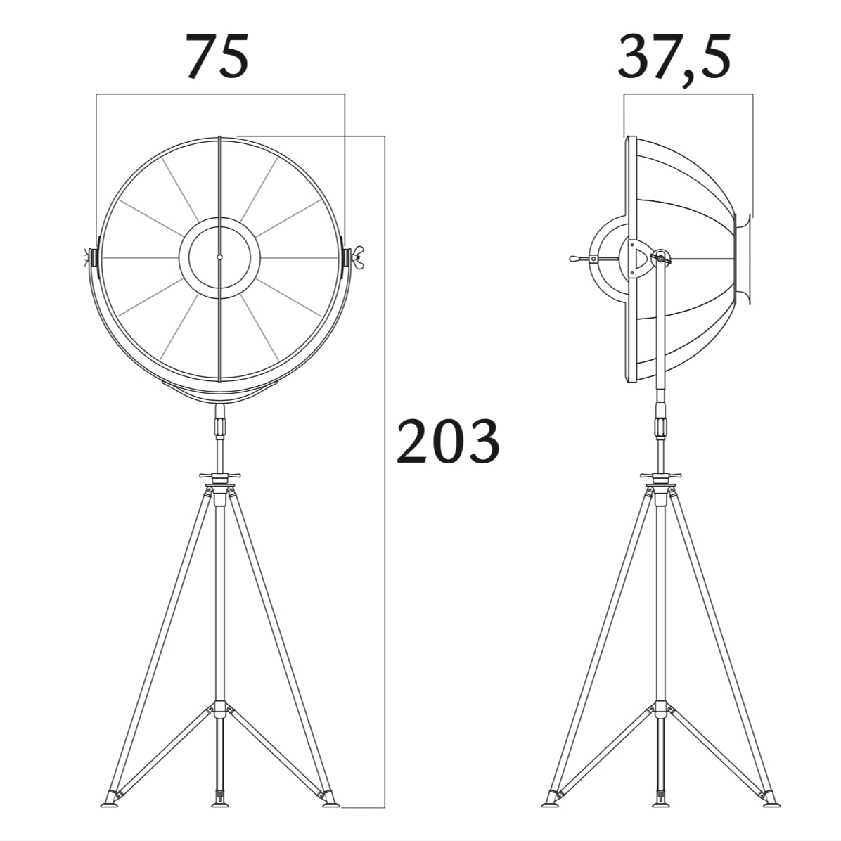 Fortuny Studio 76 Floor Lamp Black White within measurements 1196 X 1196