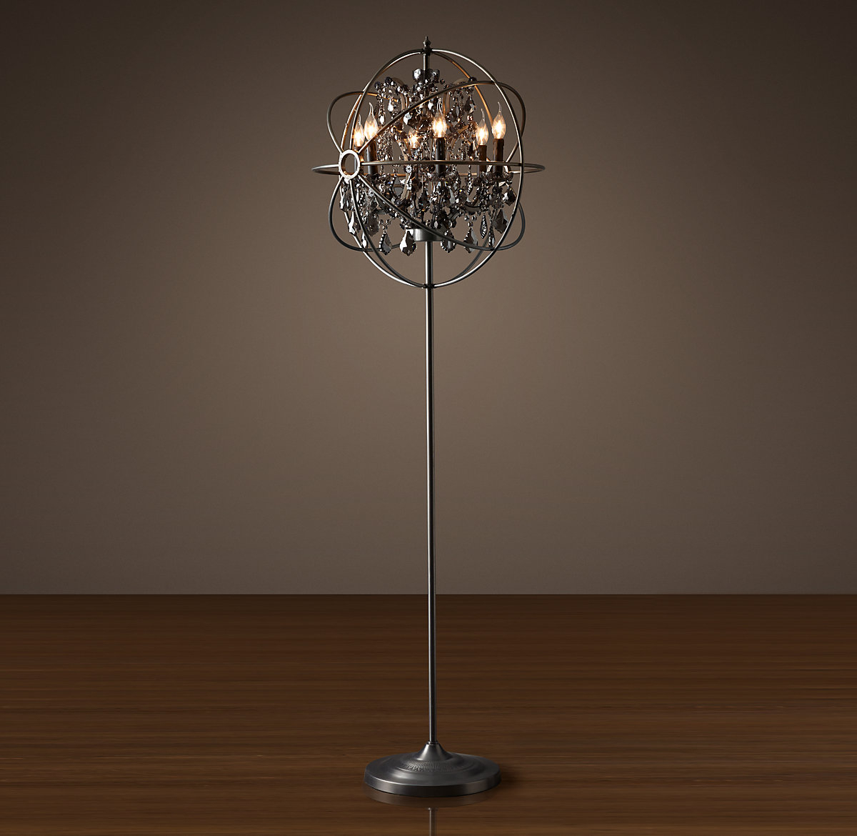 Foucaults Orb Smoke Crystal Floor Lamp throughout dimensions 1200 X 1170