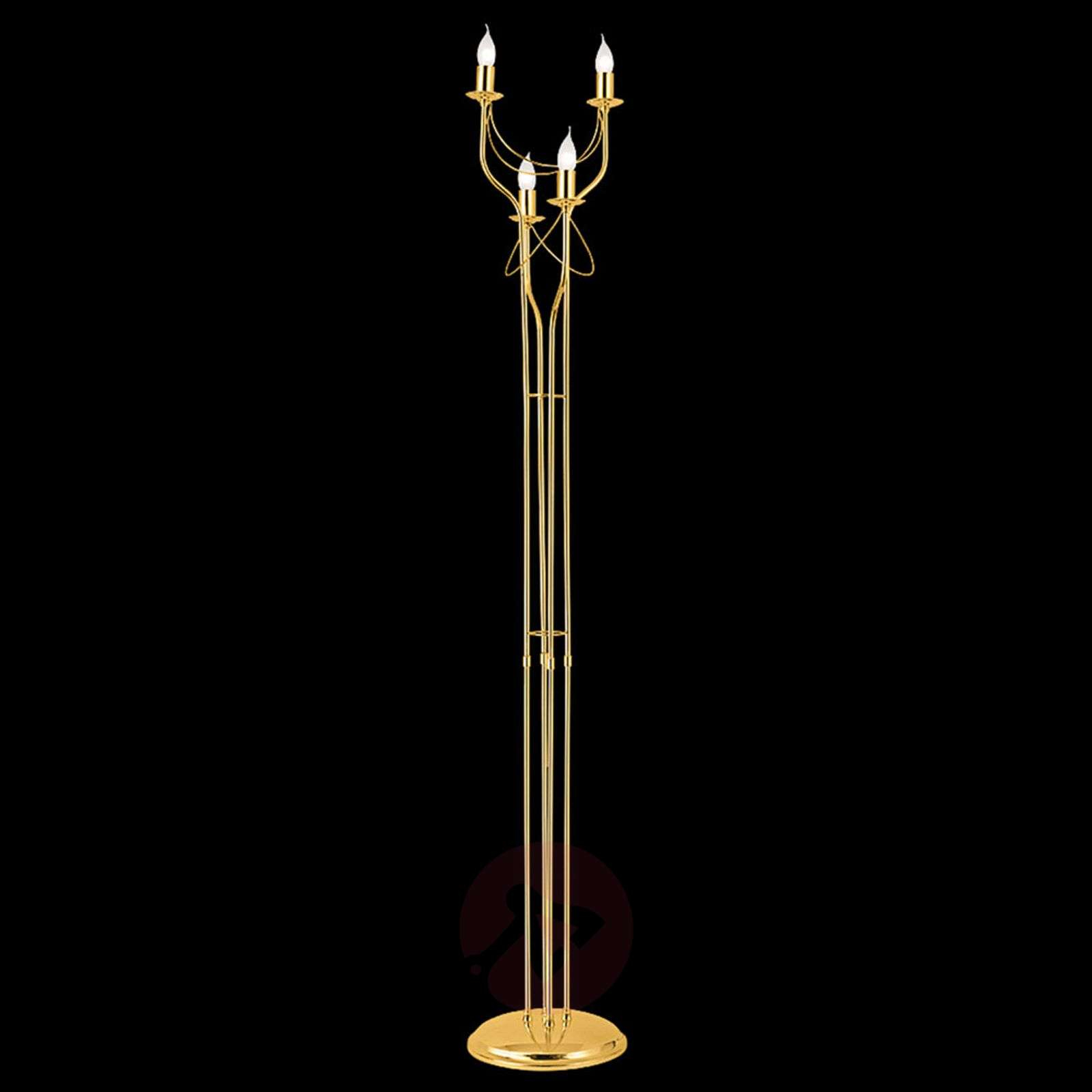 Four Bulb Floor Lamp Retro With A Gold Finish intended for proportions 1600 X 1600