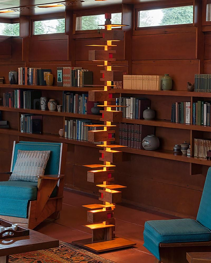 Frank Lloyd Wright Taliesin 2 Floor Lamp Cherry Frank regarding measurements 800 X 1000