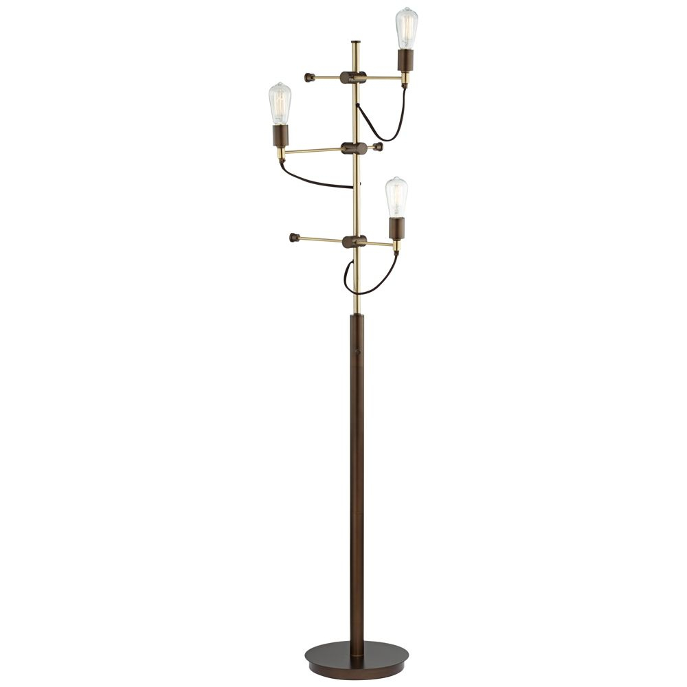 Franklin Iron Works Henning 3 Light Edison Tree Floor Lamp intended for dimensions 1000 X 1000