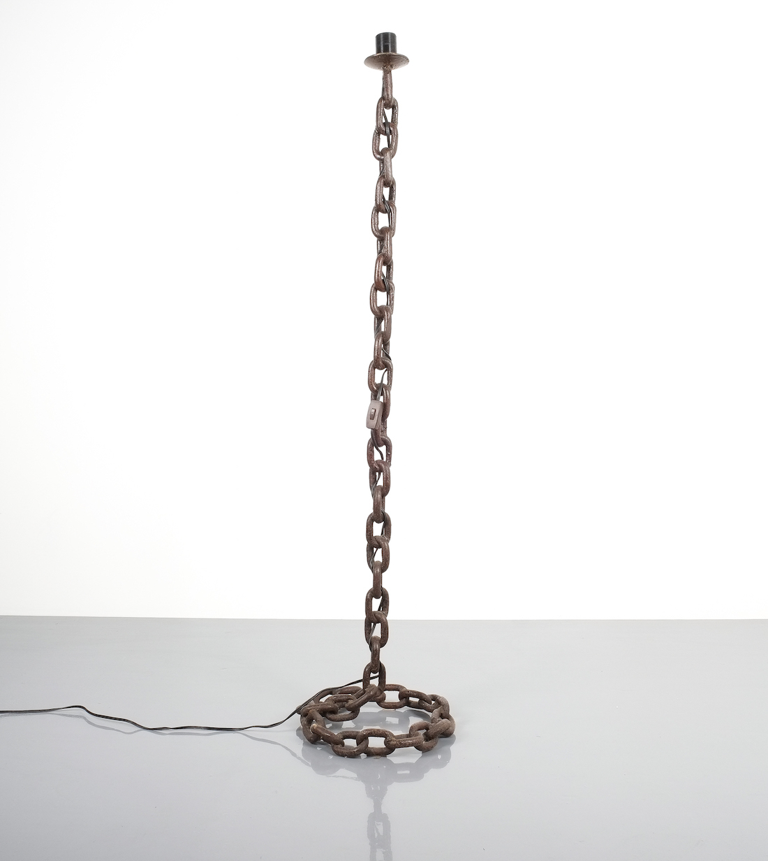 Franz West Style Nautical Floor Lamp Iron Chain Links throughout measurements 1100 X 1232