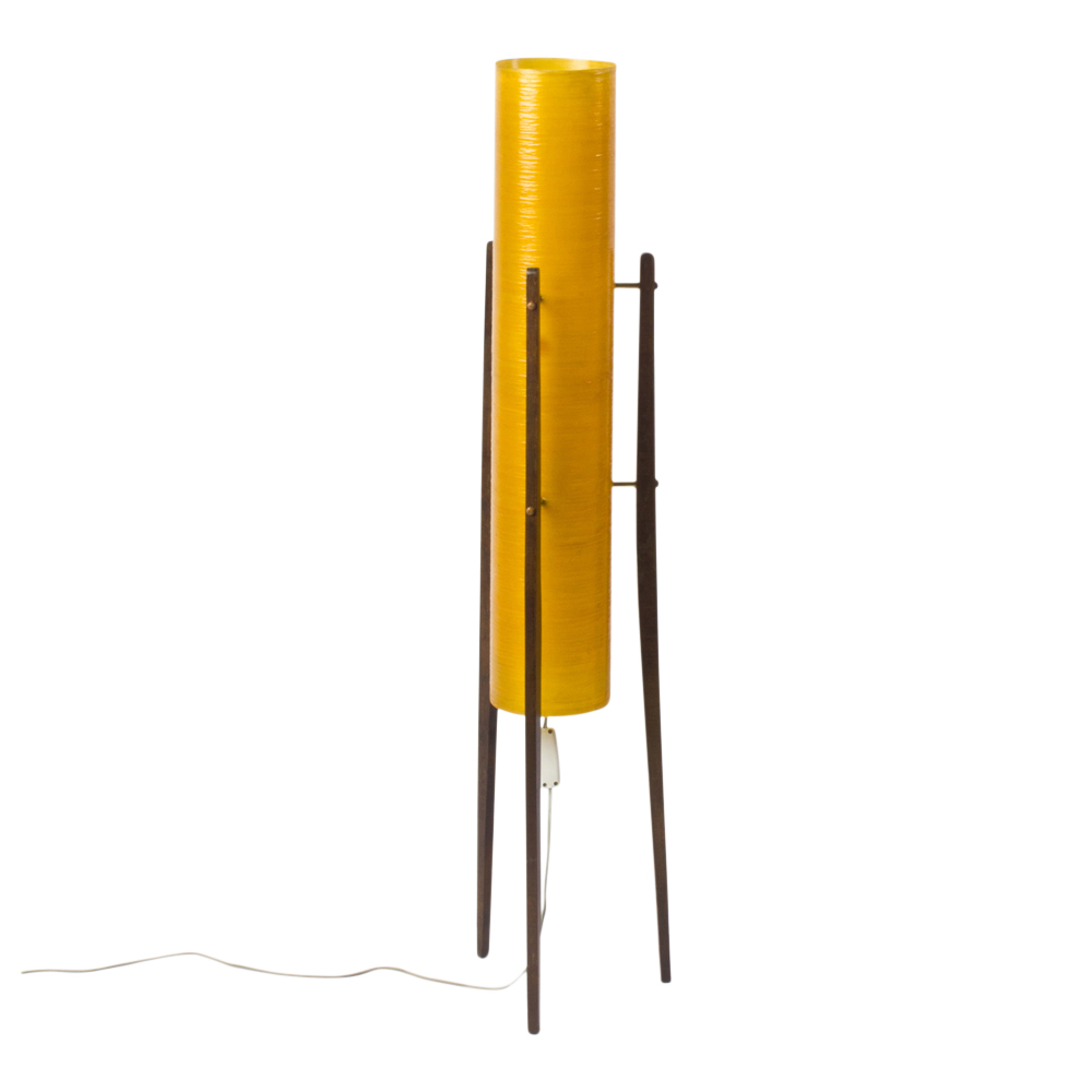 Freestanding Rocket Floor Lamp In Fiber Glass And Wood Czechoslovakia 1950 within size 1000 X 1000