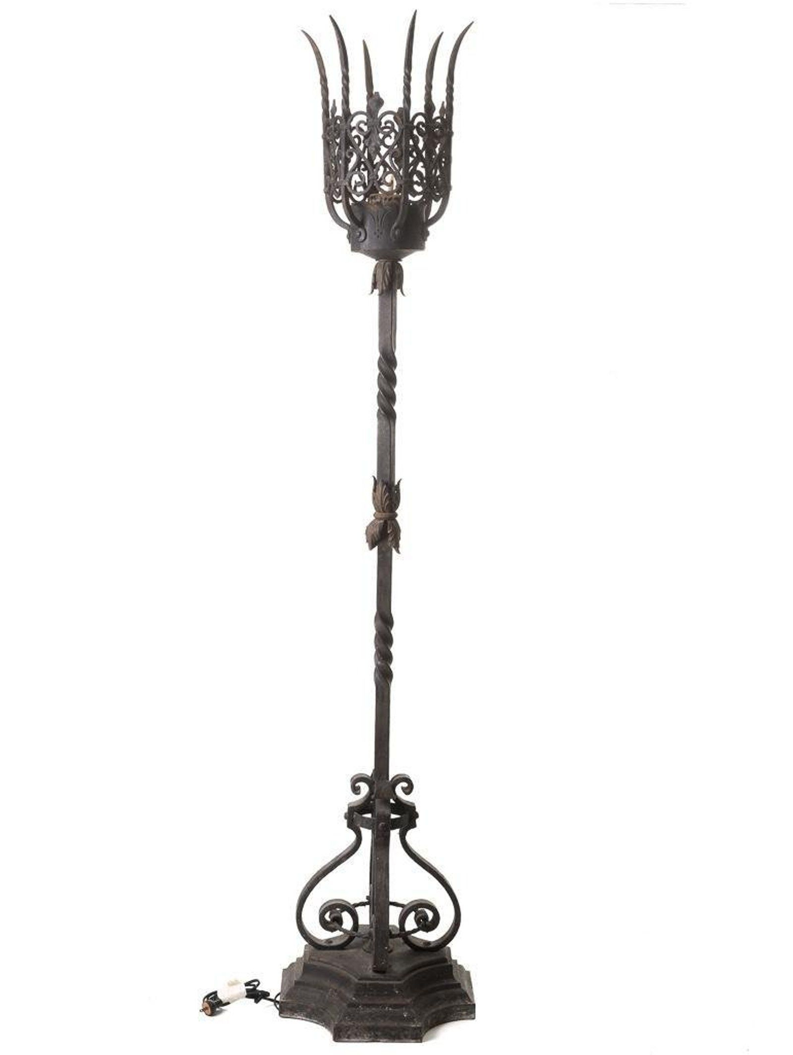 French Gothic Style Iron Floor Lamp On Lighting Floor intended for dimensions 1600 X 2127